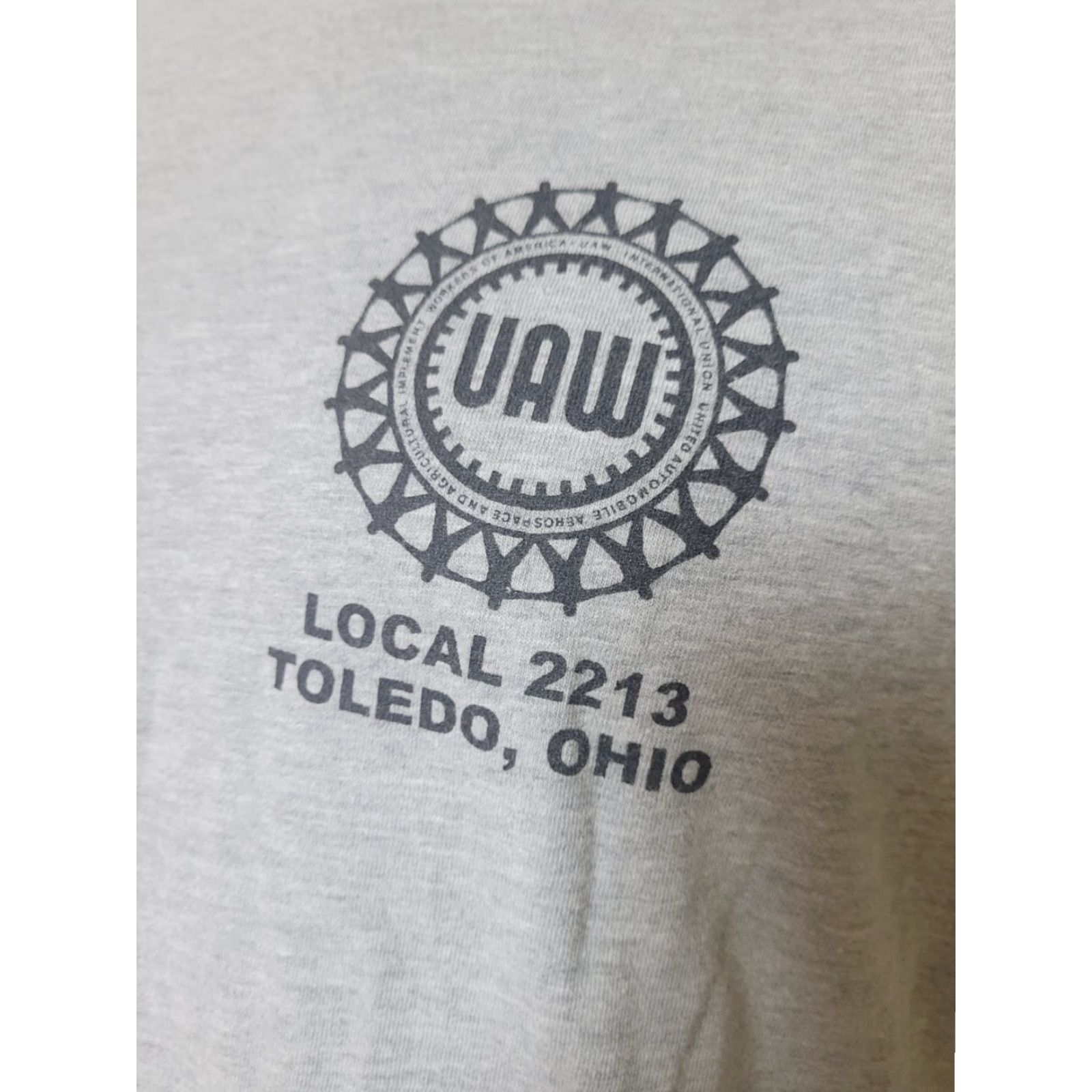 Vintage UAW Local 2213 Toledo OH T Shirt XL United Autoworkers Union Gray Royal Apparel Men Crew Neck Short Sleeve Graphic Tee Vintage-like Style Size US XL / EU 56 / 4 - 2 Thumbnail