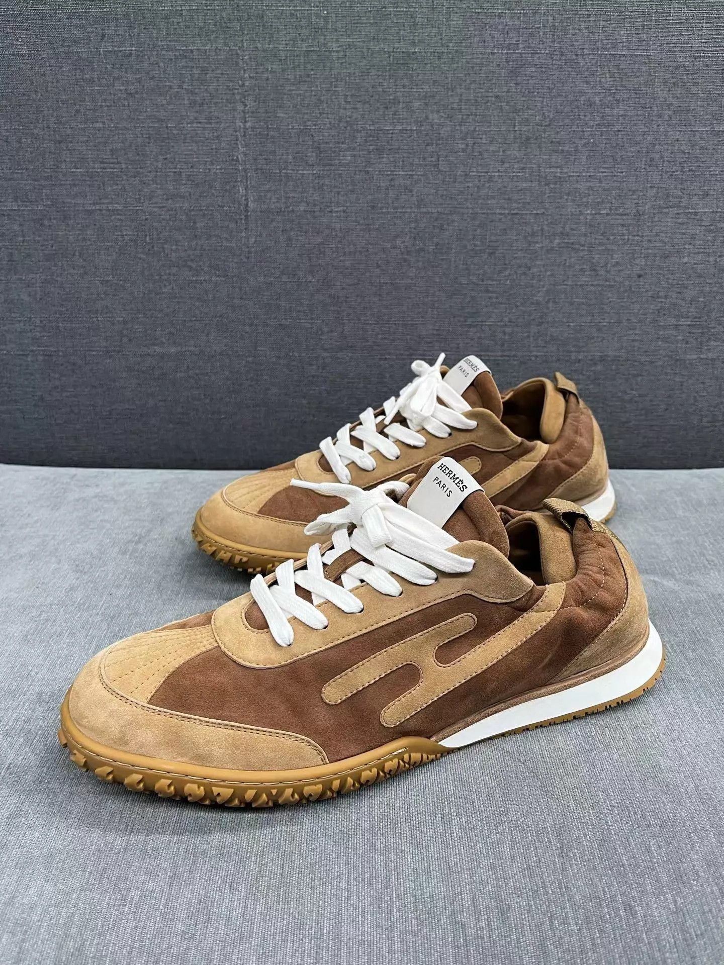 Hermes HERMES Jet Deerskin Trainer Brown 43 EU Size US 10 / EU 43 - 1 Thumbnail