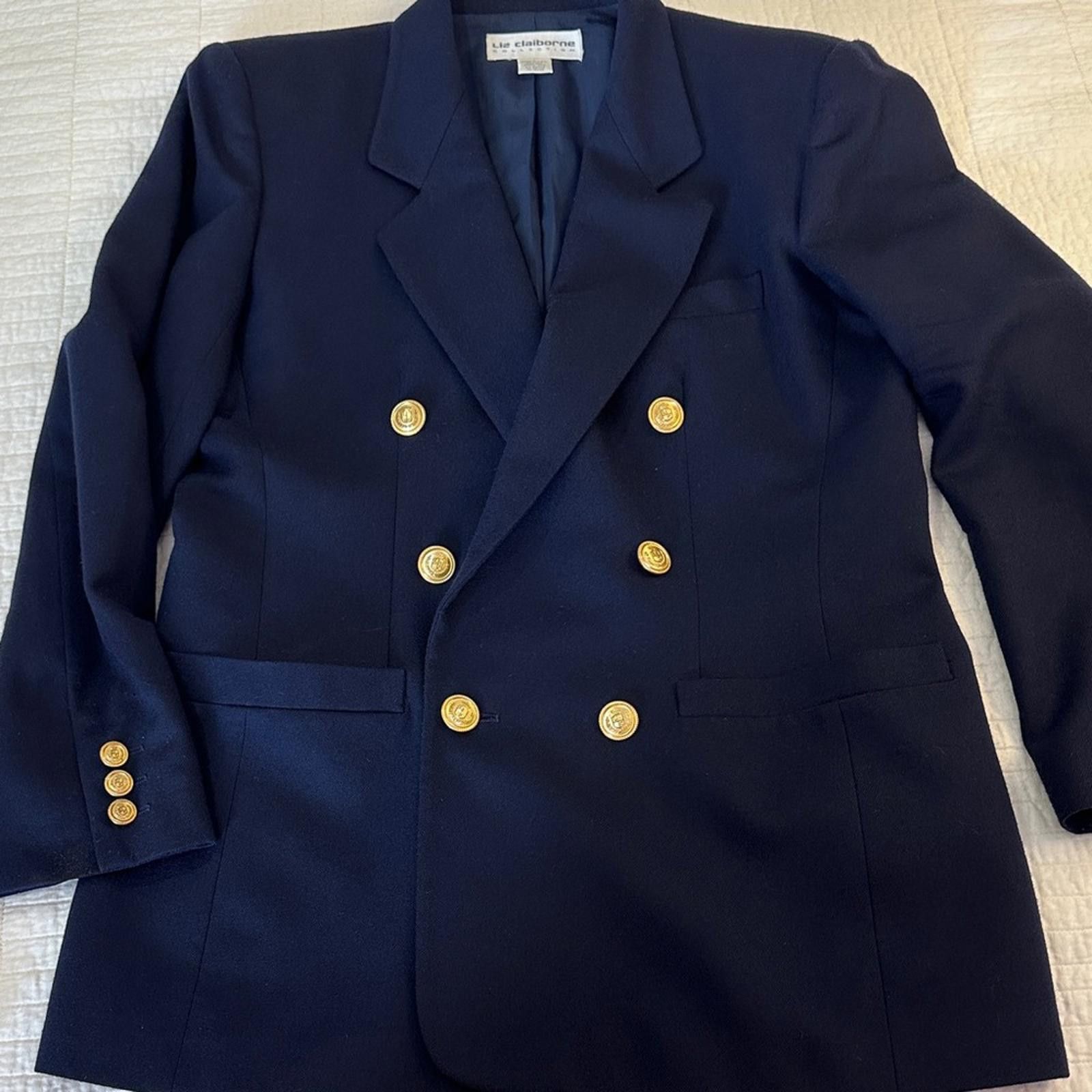 Other Liz Claiborne Collection Union Made sz 8 100% Wool Blazer Size L / US 10 / IT 46 - 6 Thumbnail
