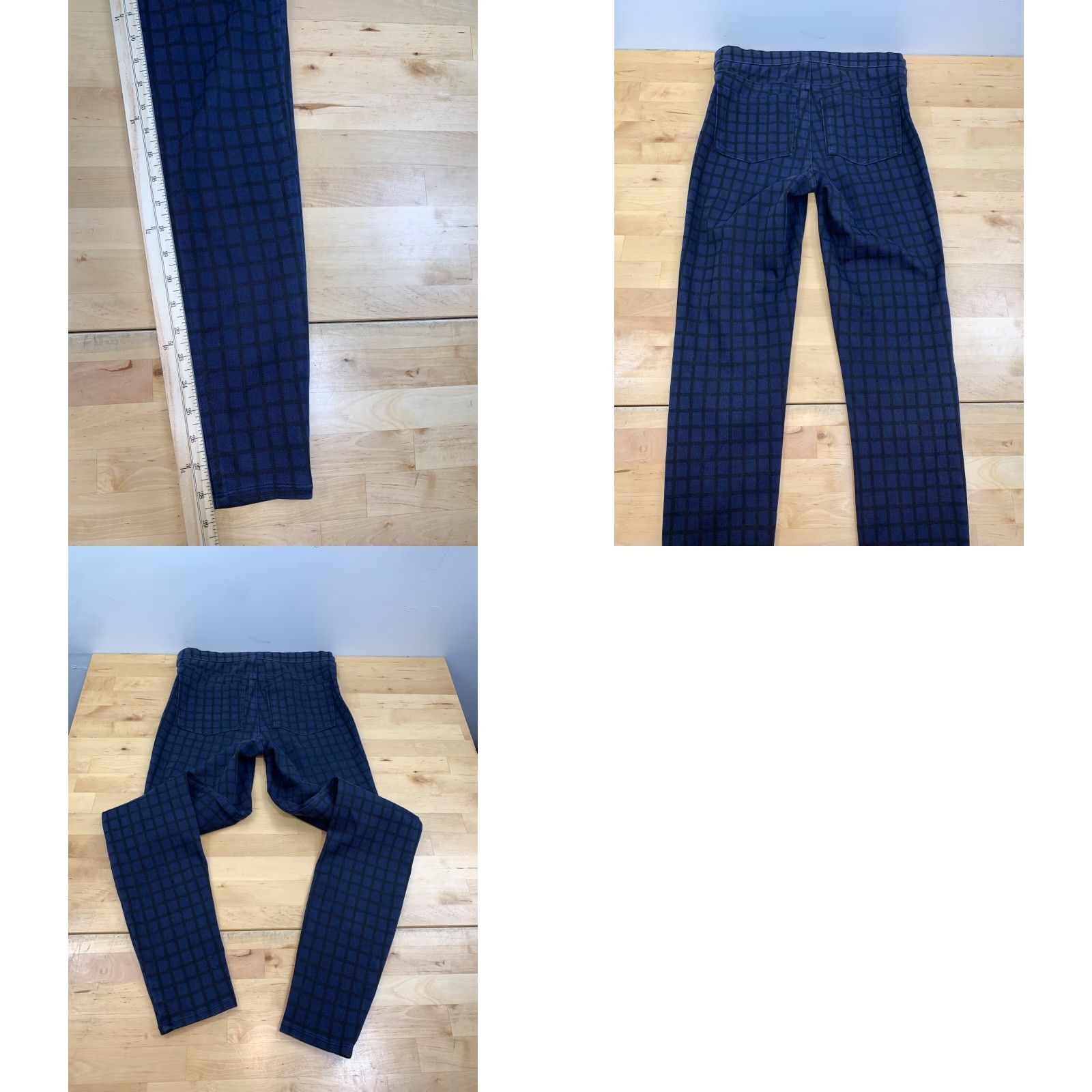 Spanx Spanx Leggings Ankle Womens S Blue Checkered Casual 10142 Size 28" / US 6 / IT 42 - 8 Thumbnail