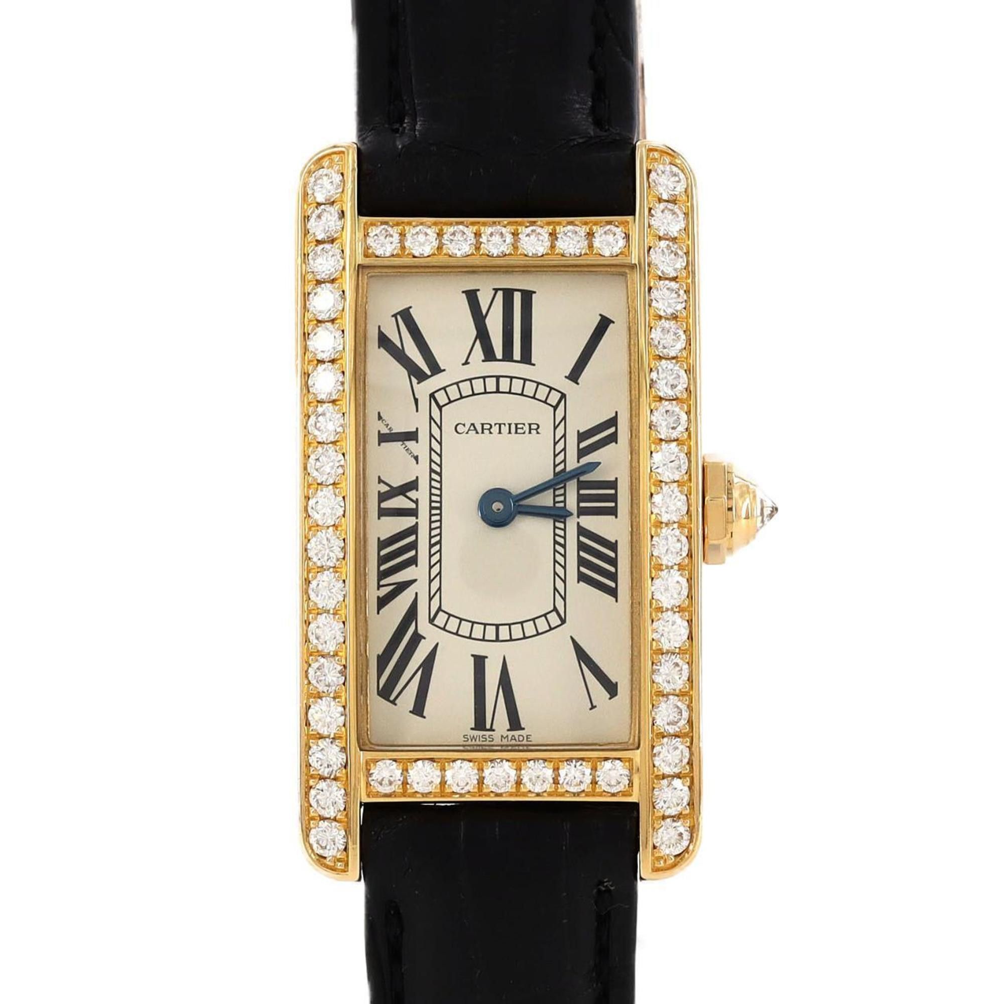 Cartier Tank Américaine SM Yellow Gold Cross D WB707231 Quartz Watch