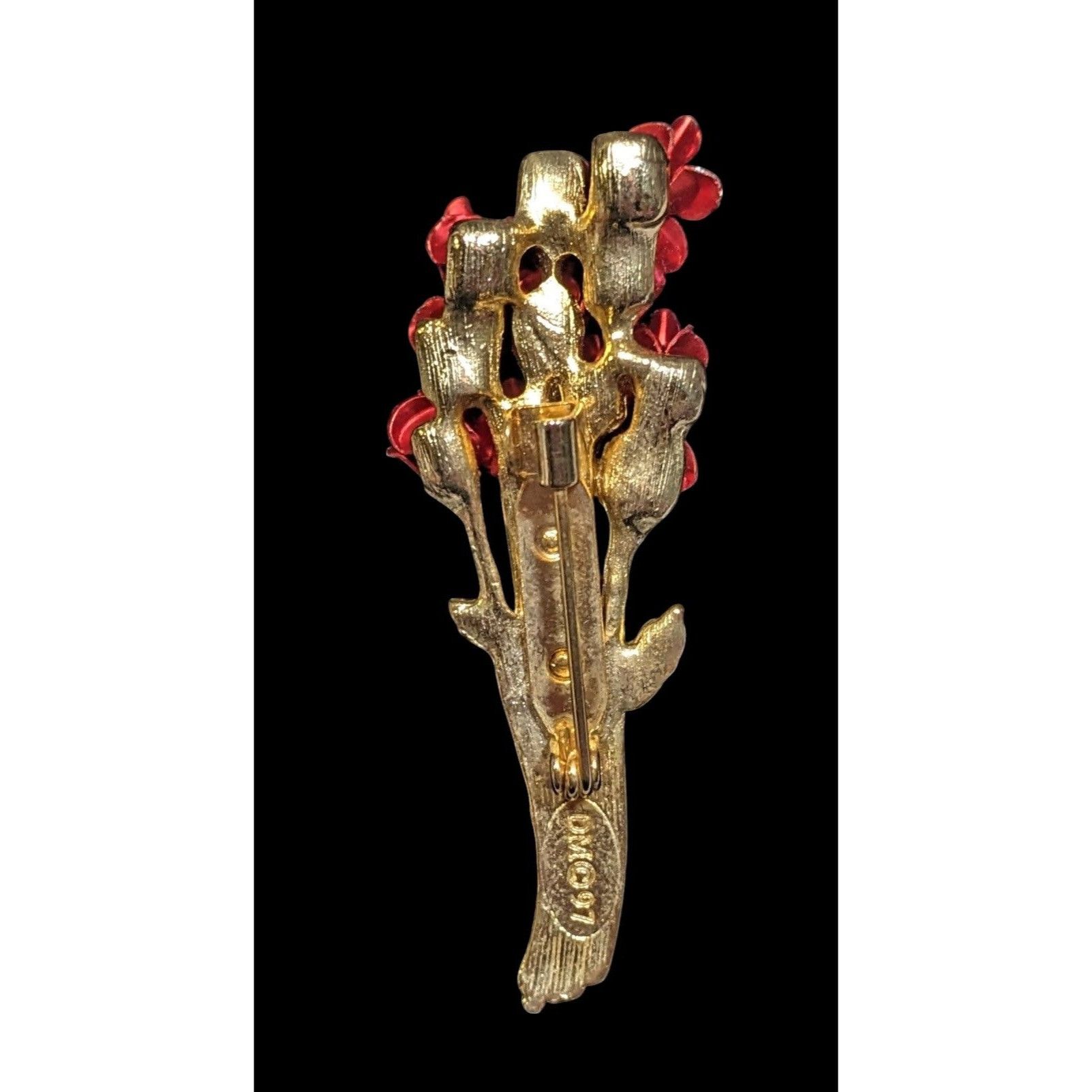 Other Vintage 90s Romantic DM Red Rose Bouquet Brooch Size ONE SIZE - 2 Thumbnail