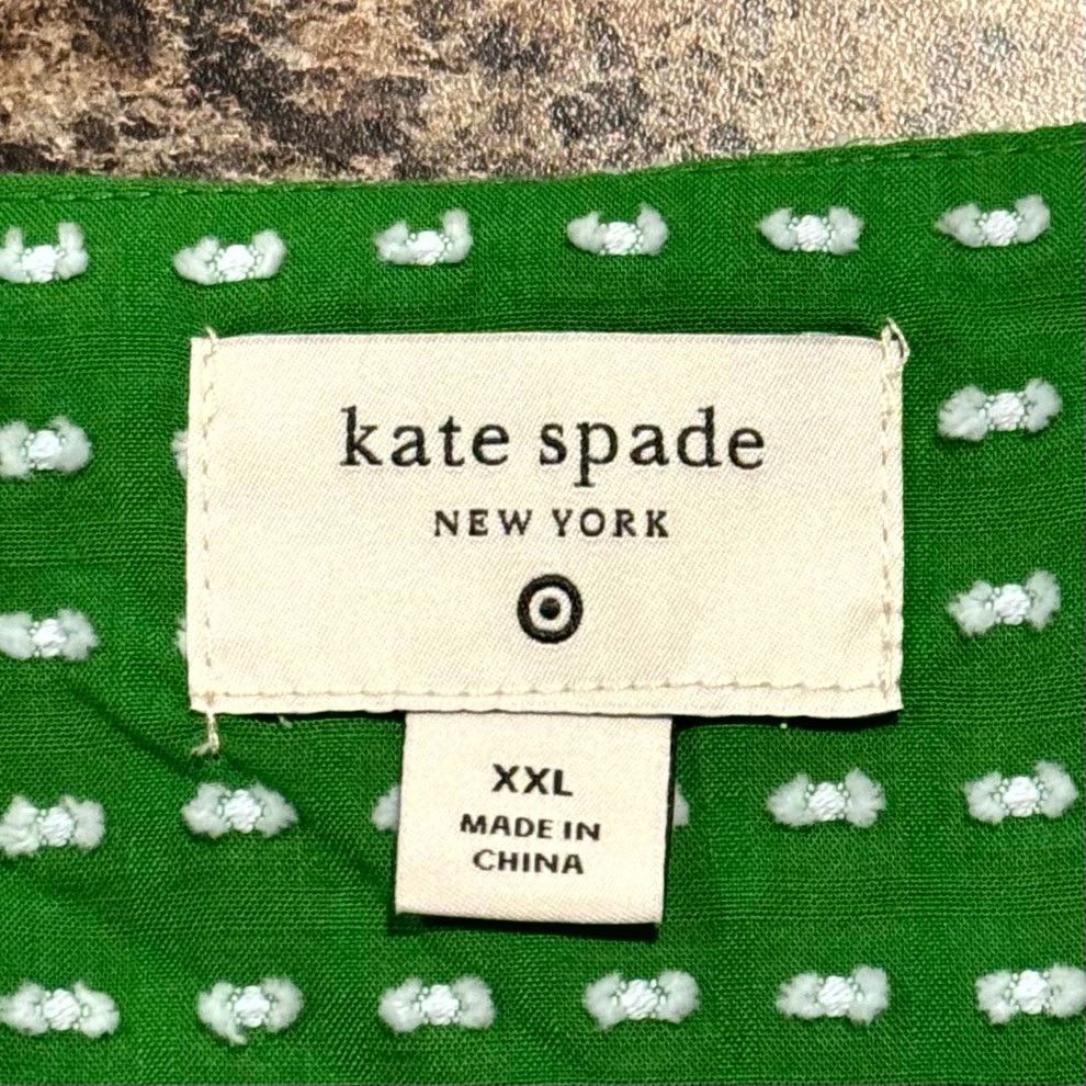 Kate Spade Kate Spade Top Puff Sleeve Swiss Dot Coquette Boho Green XXL Size XXL / US 16-18 / IT 52-54 - 3 Thumbnail