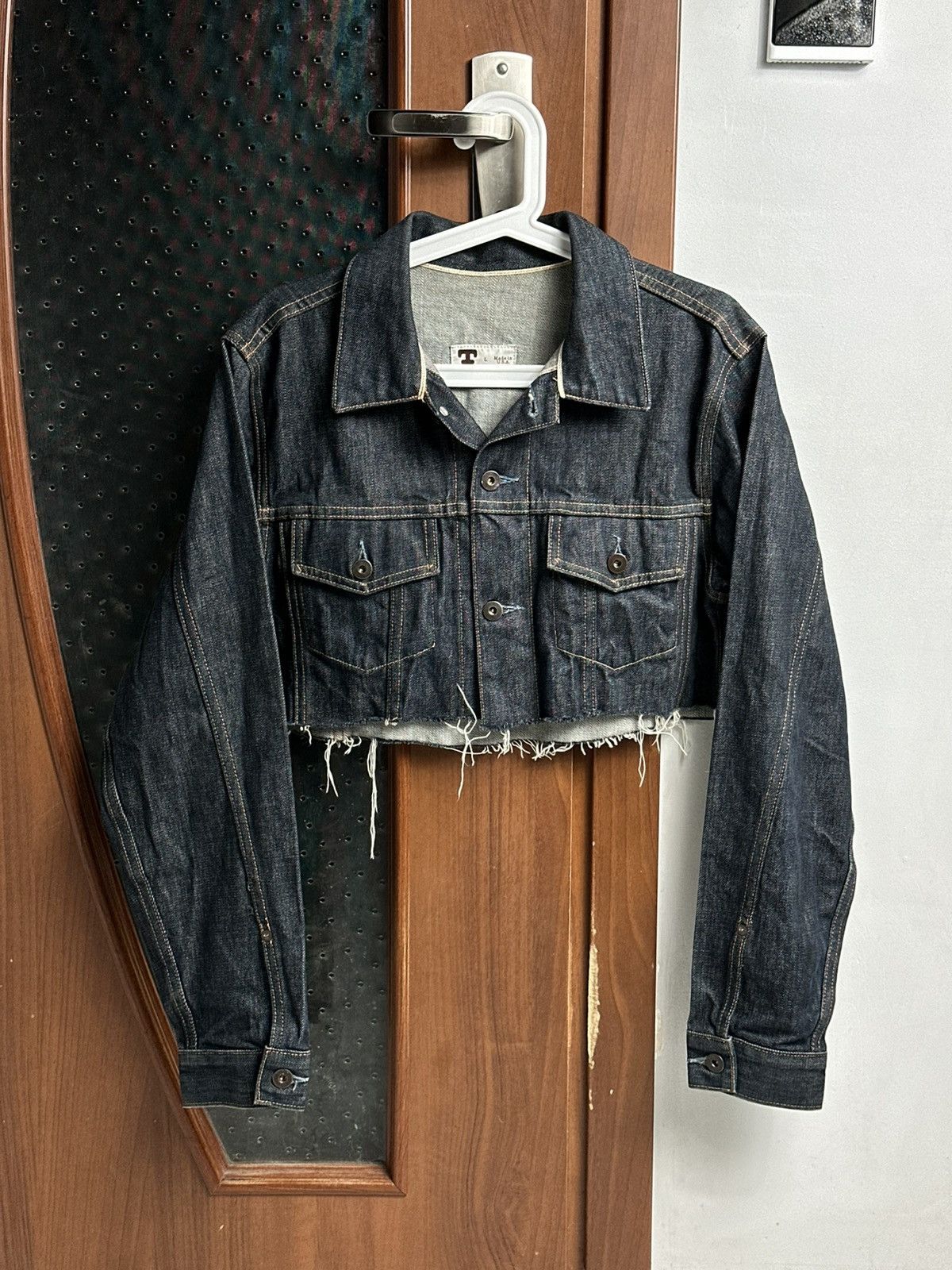 Tellason Mens Cropped Denim Jacket Tellason Jacket USA Avantgarde Size US M / EU 48-50 / 2 - 1 Thumbnail