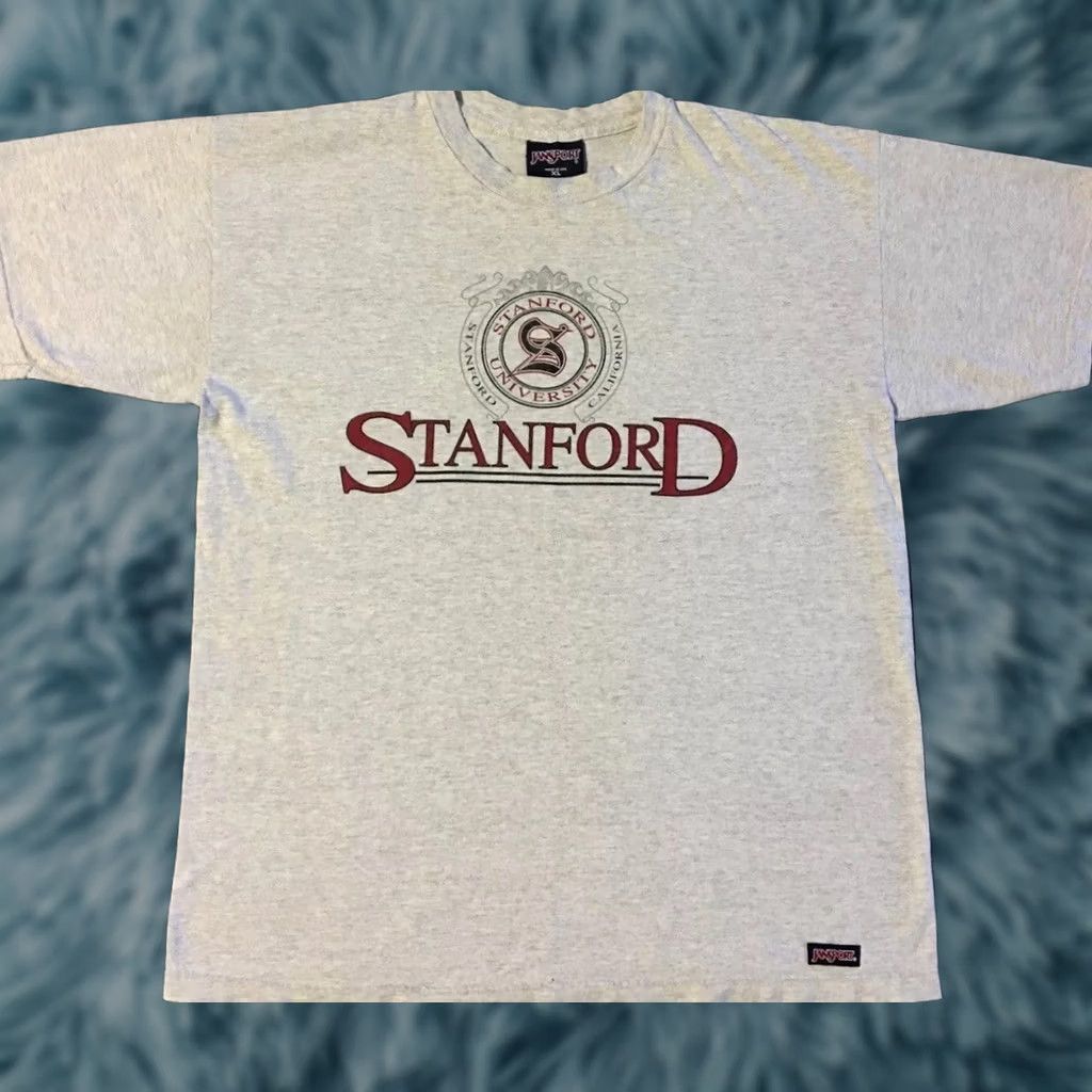 Vintage VINTAGE Stanford University Spellout Shirt XL Gray Mens T-Shirt 90s Grunge College University USA 80s 90s Size US XL / EU 56 / 4 - 1 Thumbnail