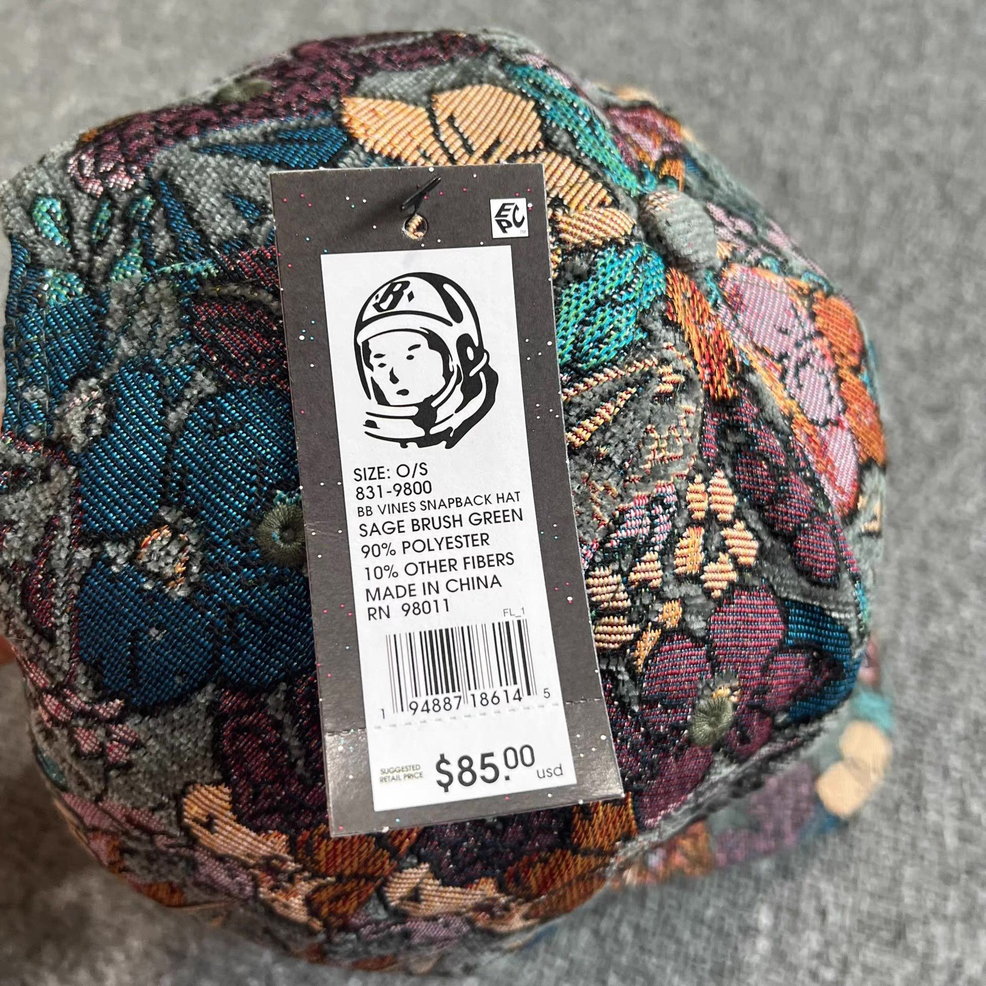 Billionaire Boys Club VintageEmbroideredAstronaut Head Baseball Cap Q7 Size ONE SIZE - 5 Thumbnail