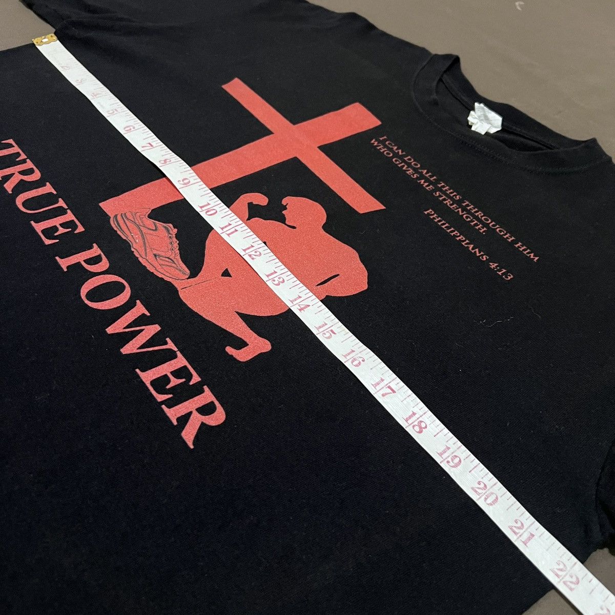 Vintage Vintage Y2K TRUE POWER Jesus God Lord Bible Holy Tee Size US L / EU 52-54 / 3 - 7 Thumbnail