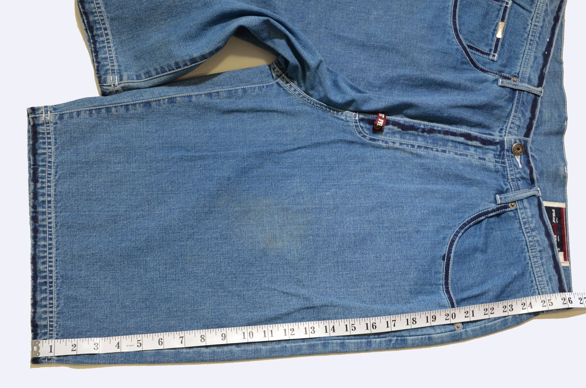 Phat Farm [Color Defects] Phat Farm Denim Shorts 90s Hiphop Streetwear Size US 34 / EU 50 - 15 Thumbnail