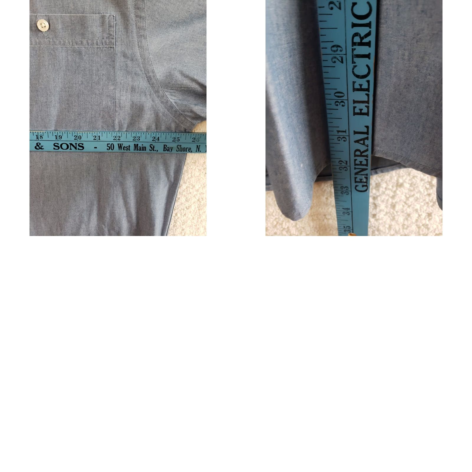 Roundtree & Yorke VINTAGE Roundtree Yorke Mens Denim Shirt XL Light Blue Short Sleeve Button-Up Regular Fit Classic 90s Mens Size US XL / EU 56 / 4 - 9 Thumbnail