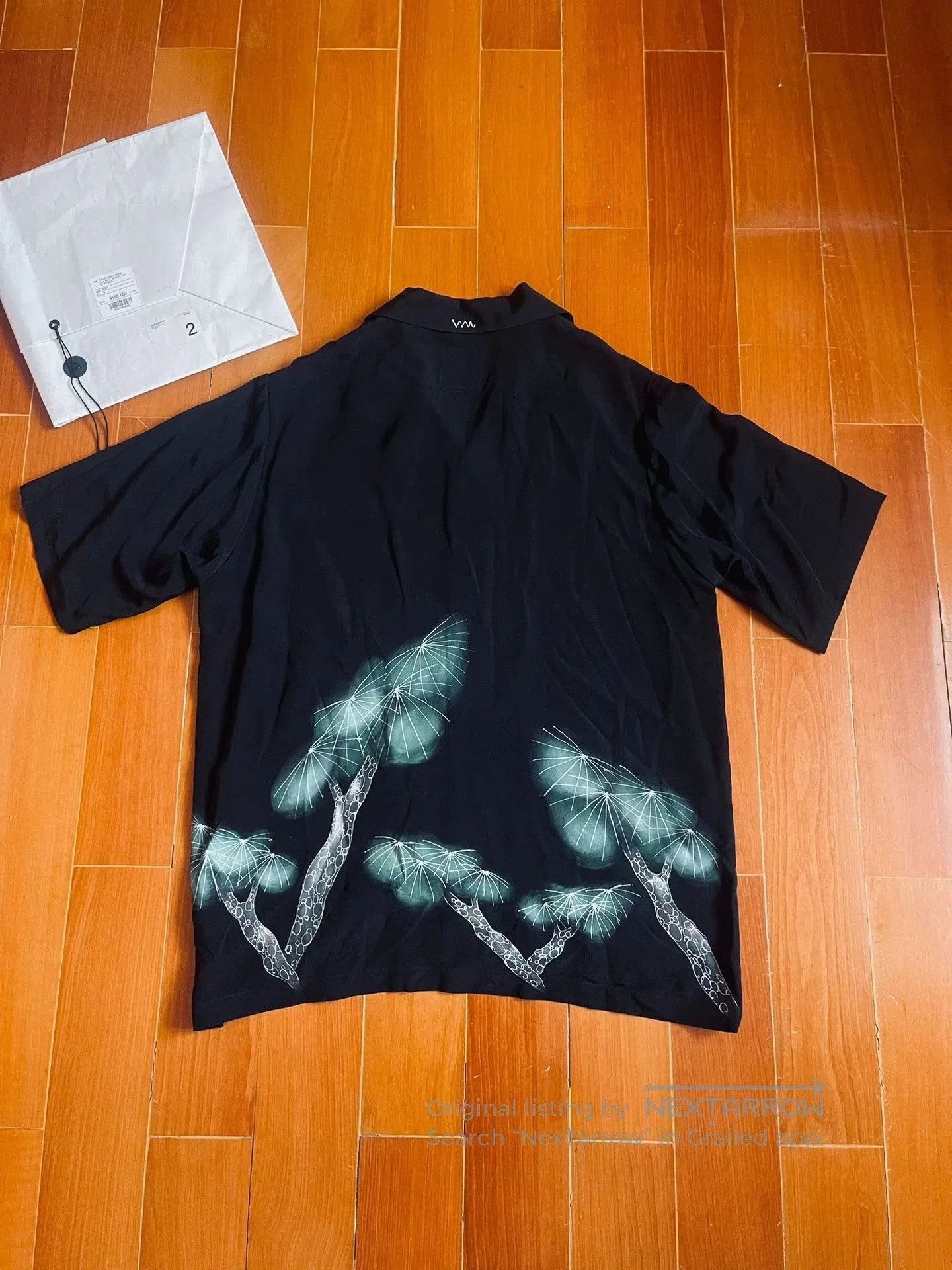 Visvim Black Short Sleeve Button-Up with Tree Print. Size US M / EU 48-50 / 2 - 2 Thumbnail