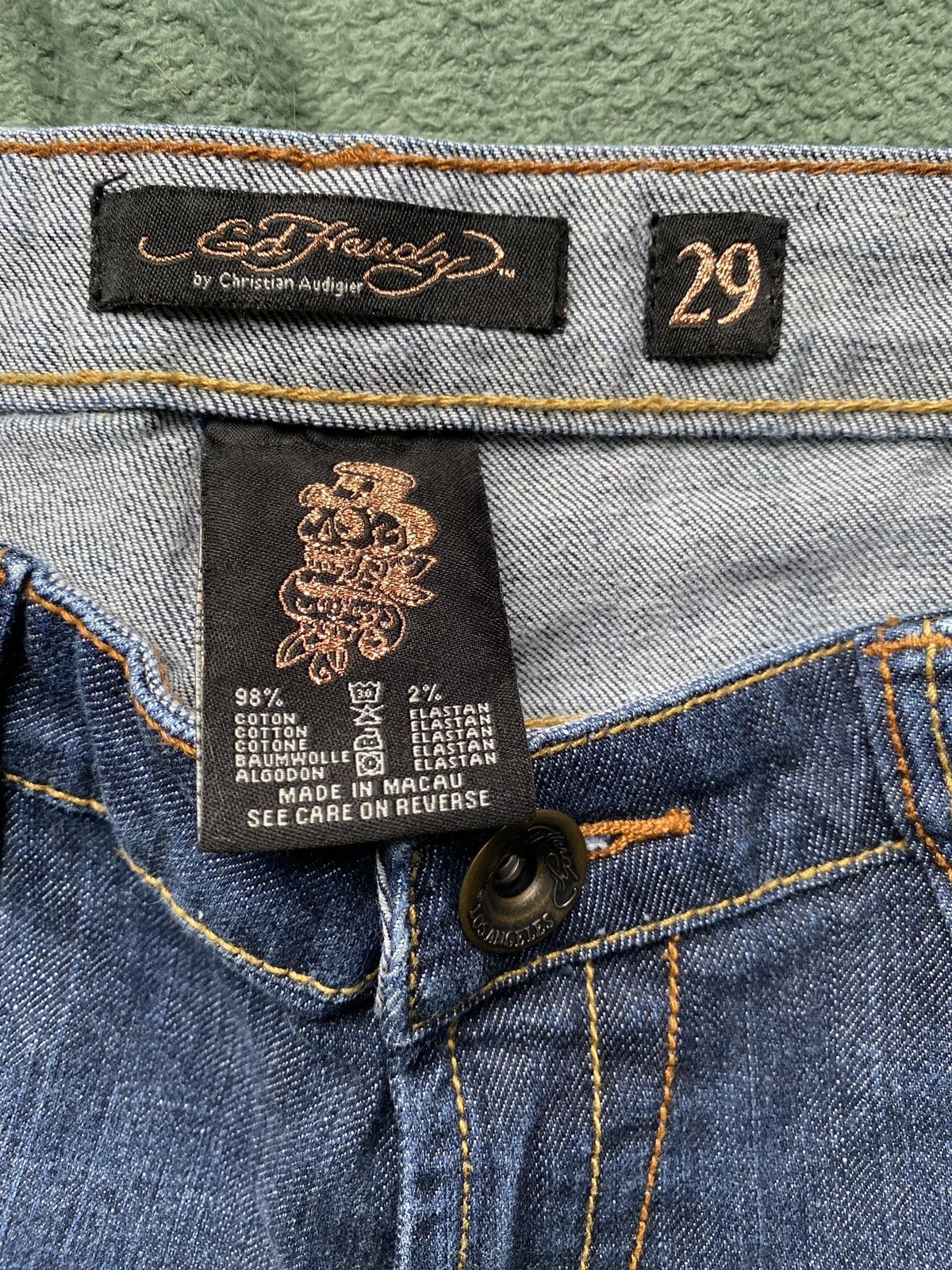 Ed Hardy × Vintage Ed Hardy Bling Koi Fish Embroidered Jeans Size 29" - 5 Thumbnail