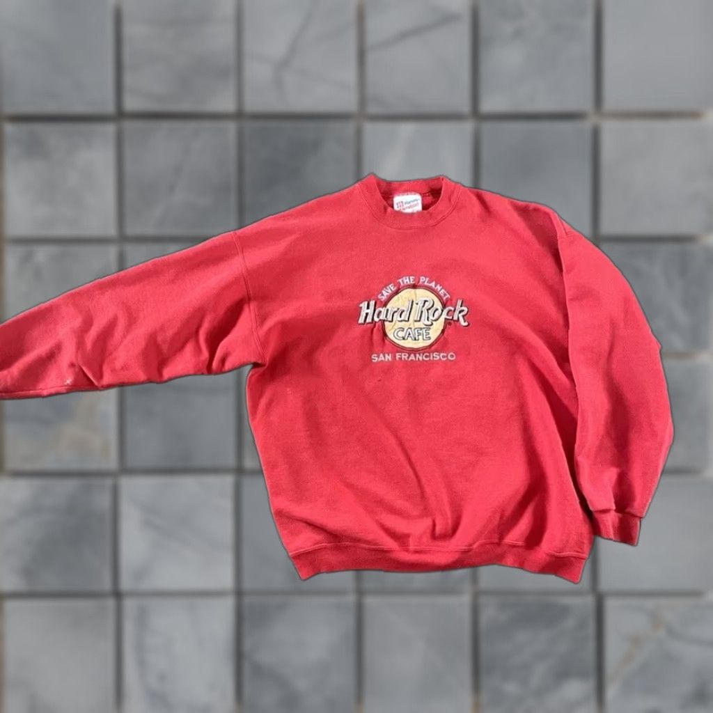 Hard Rock Cafe VINTAGE Hard Rock Cafe San Francisco Crewneck XL Sweatshirt Mens Red USA Pullover - (Note: ensure no extra characters) Size US XL / EU 56 / 4 - 1 Thumbnail