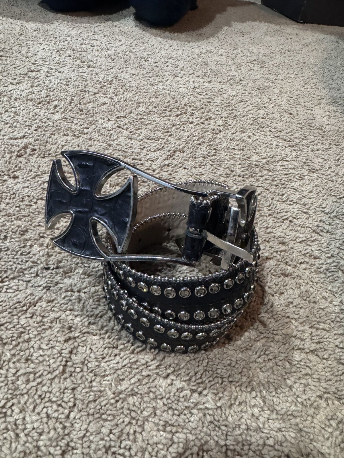 B.B. Simon B.B. Simon Studded Cross Belt Size 34 - 8 Thumbnail