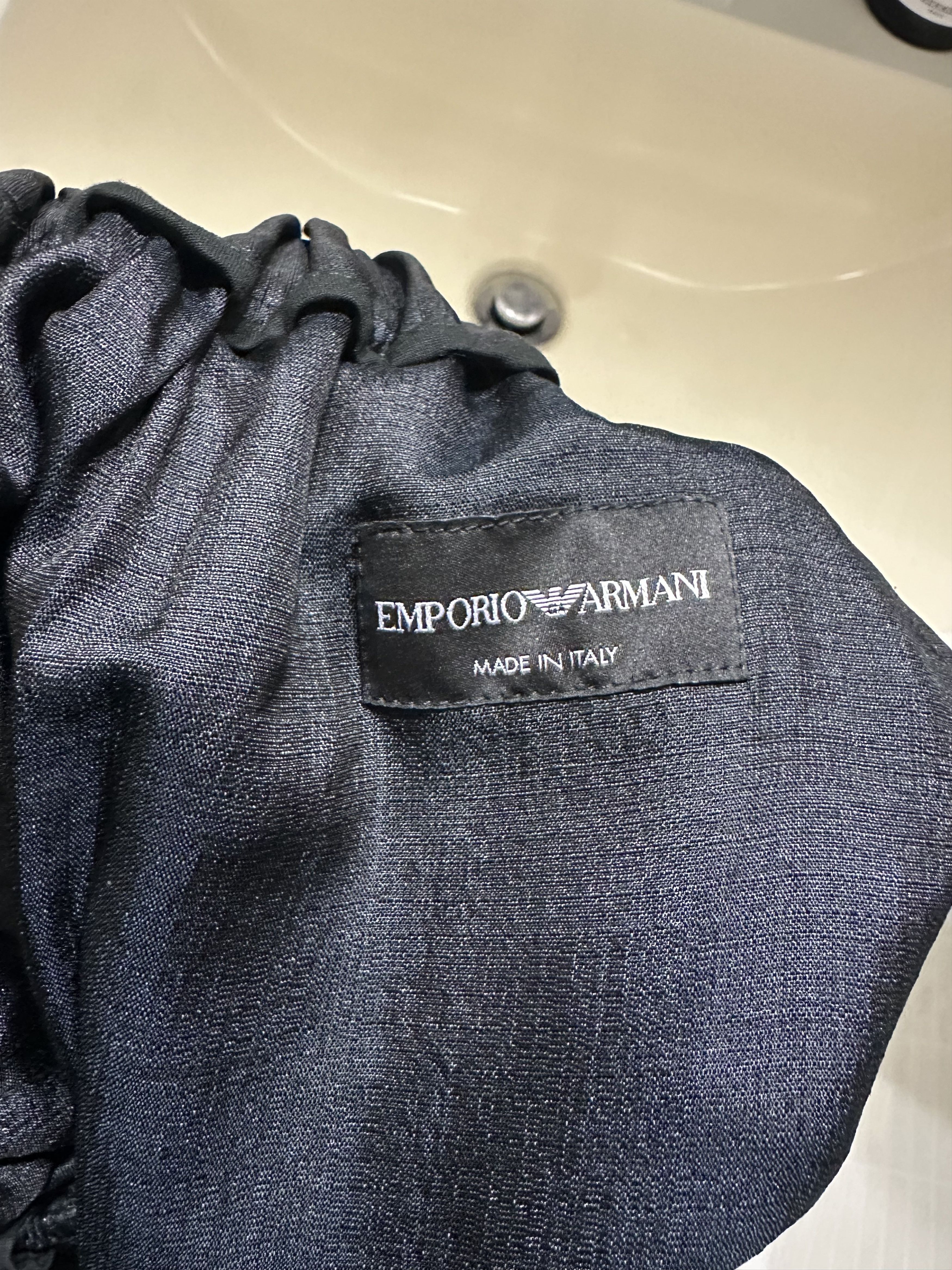 Emporio Armani Emporio Armani Black/Navy Long Silk Shift Shorts Size US 32 / EU 48 - 2 Thumbnail