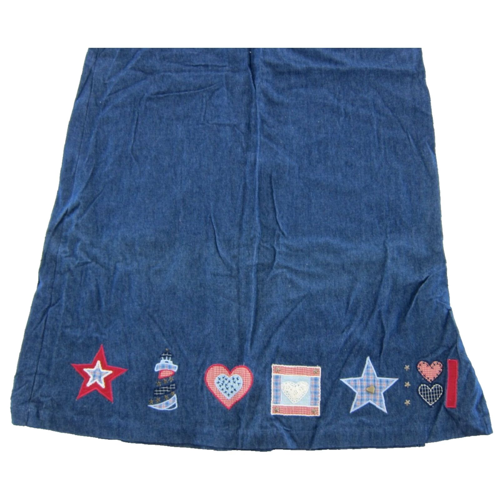 Vintage KORET City Blues 100% Cotton Denim Blue Heart Star Long Maxi Tank Dress Medium Size M / US 6-8 / IT 42-44 - 5 Thumbnail