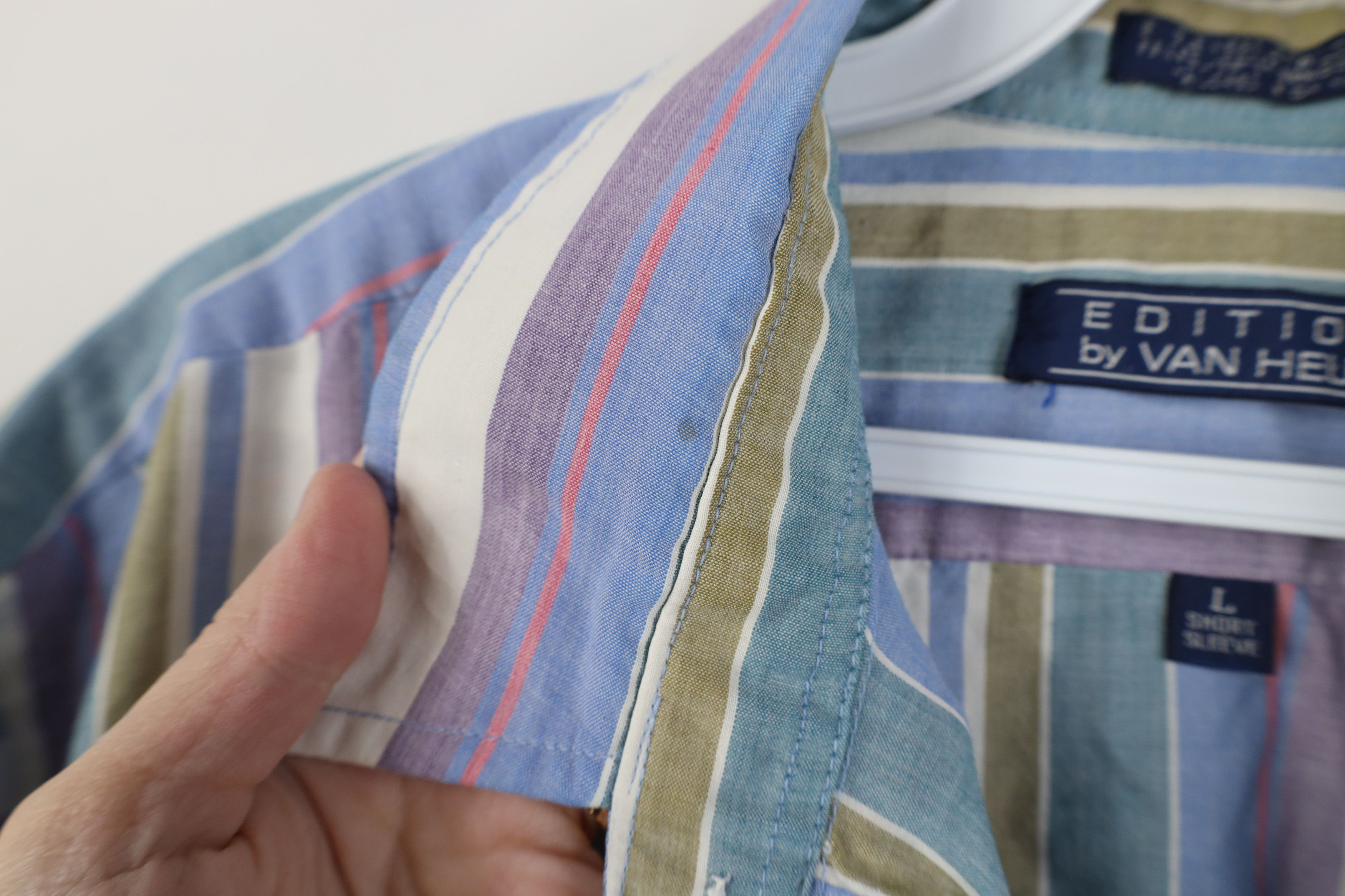 Vintage Vintage 90s Streetwear Striped Short Sleeve Button Shirt Size US L / EU 52-54 / 3 - 6 Thumbnail