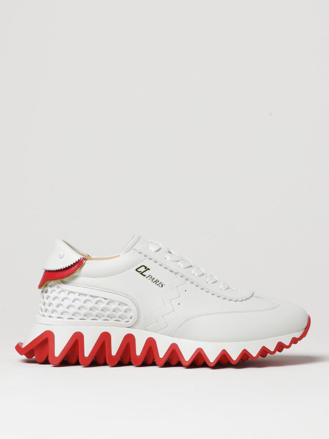 Christian Louboutin Black/White Leather Elastikid Donna Low Top Sneakers Size 38