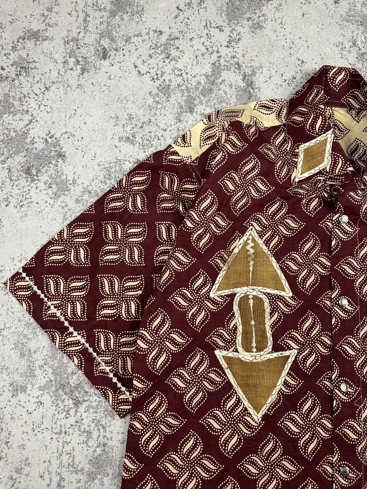 Vintage Handmade African Wax Print Shirt USA Buttons Size US XL / EU 56 / 4 - 4 Thumbnail