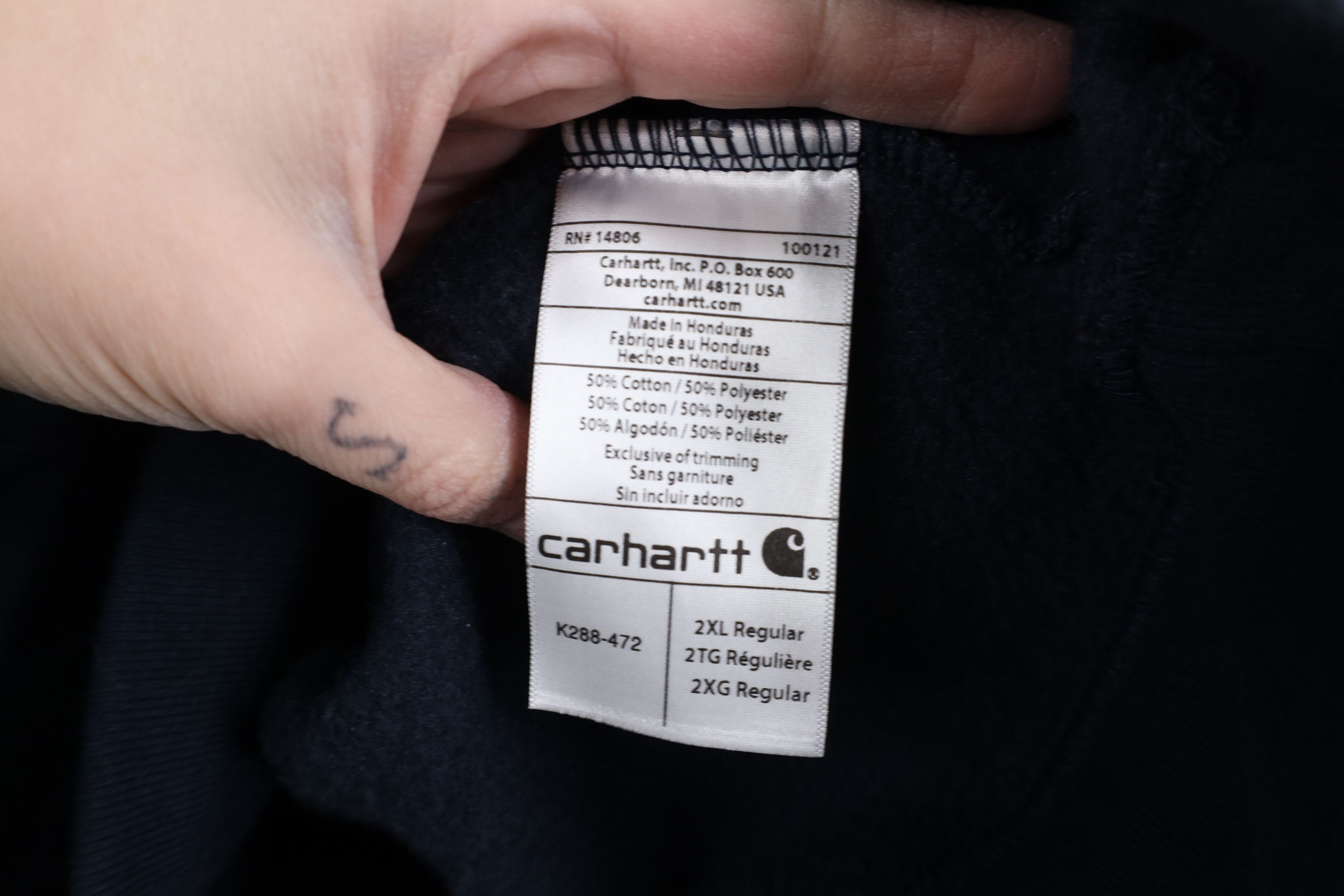 Carhartt Vintage Y2K Carhartt Heavyweight Hoodie Sweatshirt Blue Size US XXL / EU 58 / 5 - 12 Thumbnail
