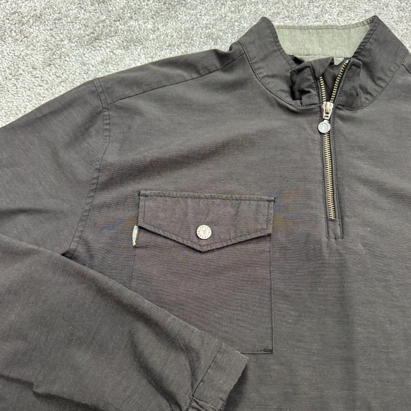 Vintage Linksoul Boardwalker Windbreaker Jacket Mens L Charcoal Gray 1/2 Zip Golf Size US L / EU 52-54 / 3 - 4 Thumbnail