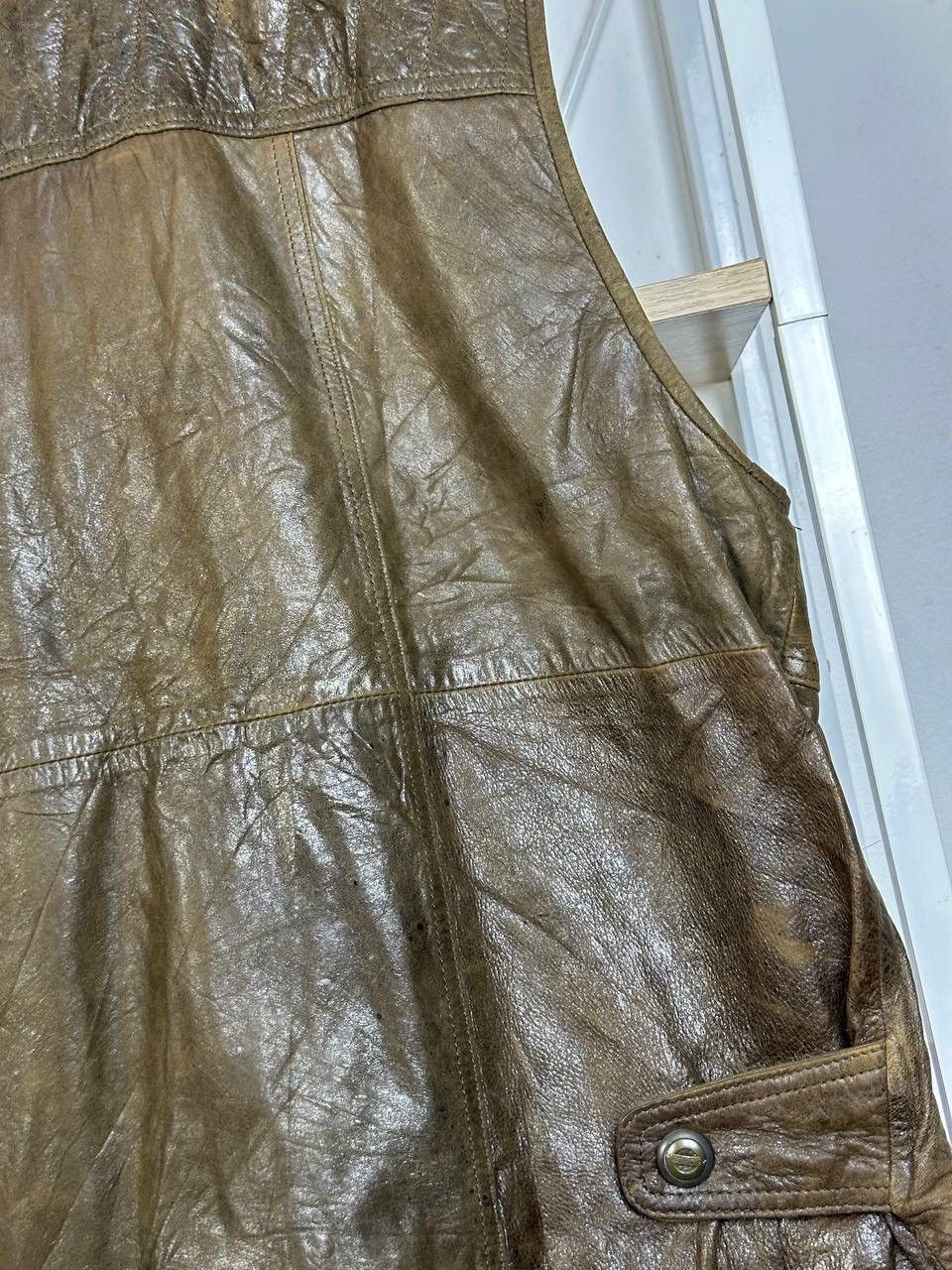 Leather × Vintage RARE VINTAGE MONGOLIAN LEATHER VEST Size US L / EU 52-54 / 3 - 9 Thumbnail