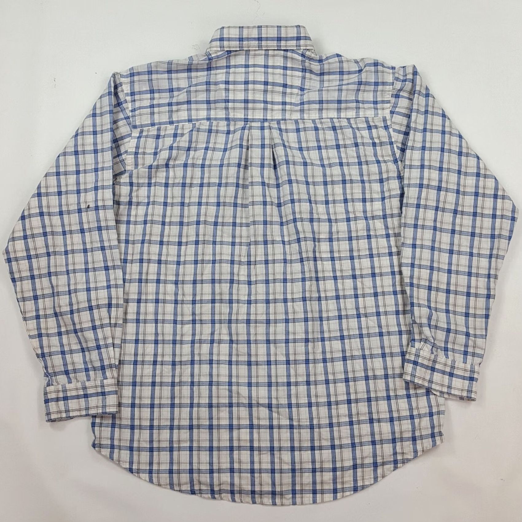 Wrangler VINTAGE Wrangler Blue Plaid Distressed Long Sleeve Men's Large Button Up Collared Shirt Size US L / EU 52-54 / 3 - 6 Thumbnail