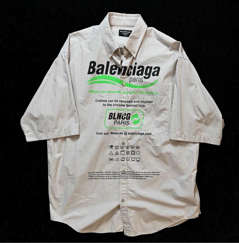 Balenciaga Balenciaga Environmentally friendly printed short-sleeved Size US S / EU 44-46 / 1 - 1 Thumbnail