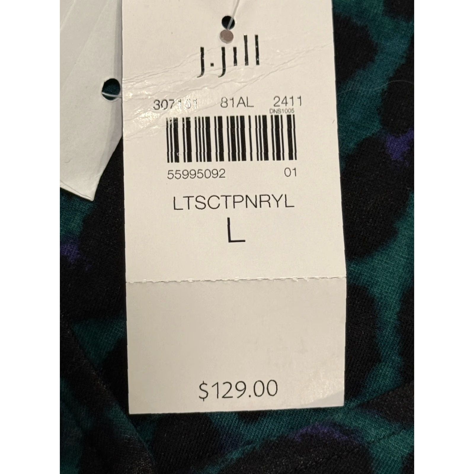 J. Jill J. Jill Pine Royal Leopard Lightweight Ponte Knit Midi Dress Women Sz L NWT Size L / US 10 / IT 46 - 7 Thumbnail