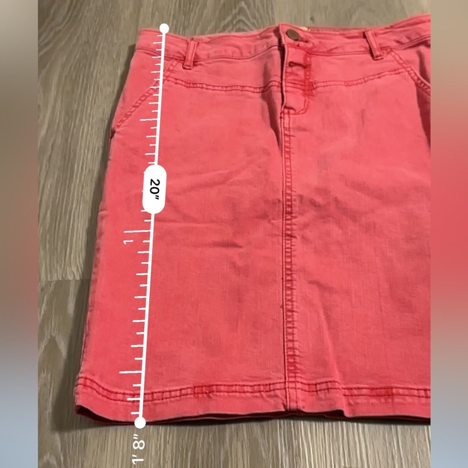Anthropologie Anthropologie Holding Horses Faded Red Pink Denim Jean Skirt Size 28" / US 6 / IT 42 - 6 Thumbnail