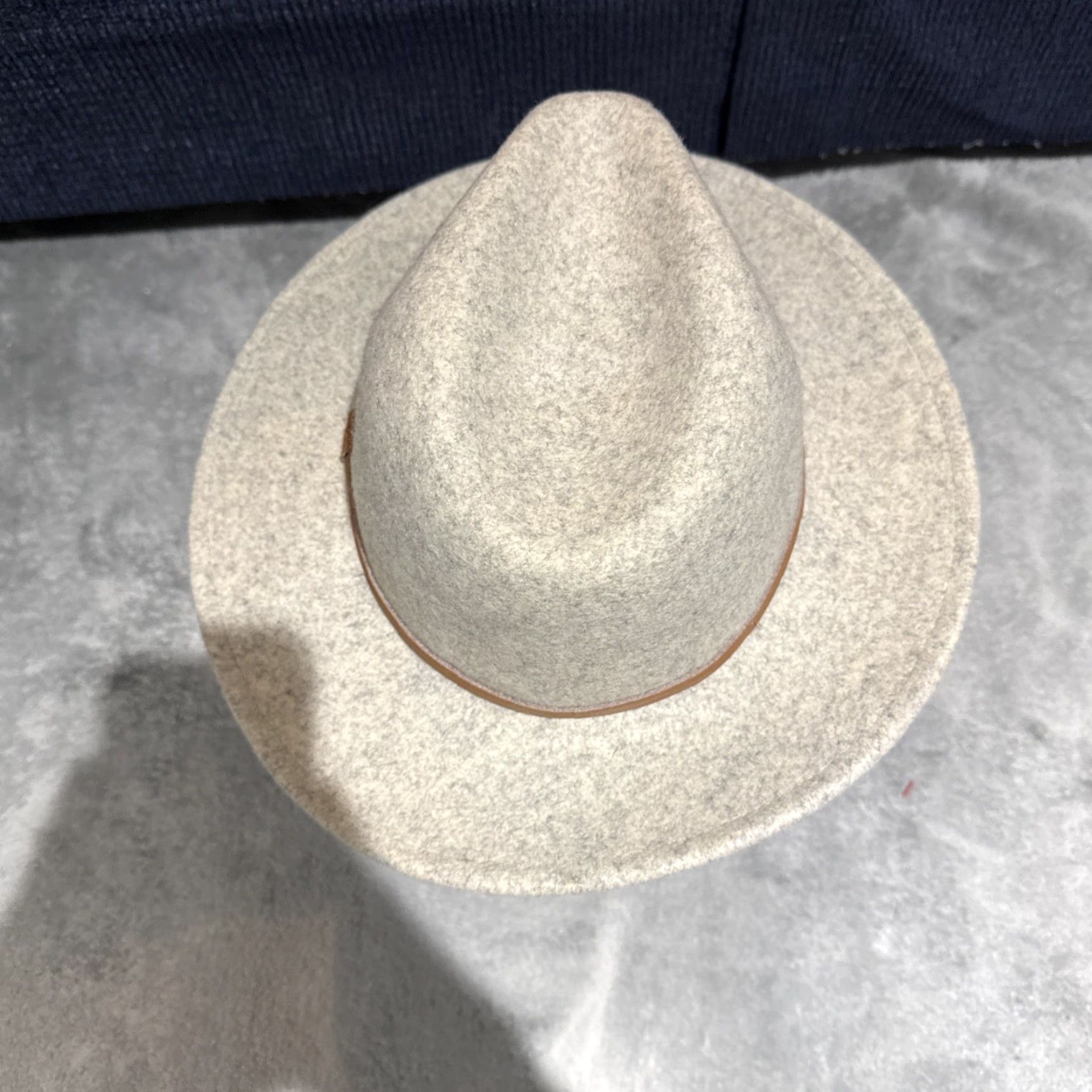Vintage Will + Bear Hat Mens Fedora Wool Brim Wide Brim Gray Outdoor Travel Hike Western Medium M Felt Wool Fedora Mens Size ONE SIZE - 5 Thumbnail