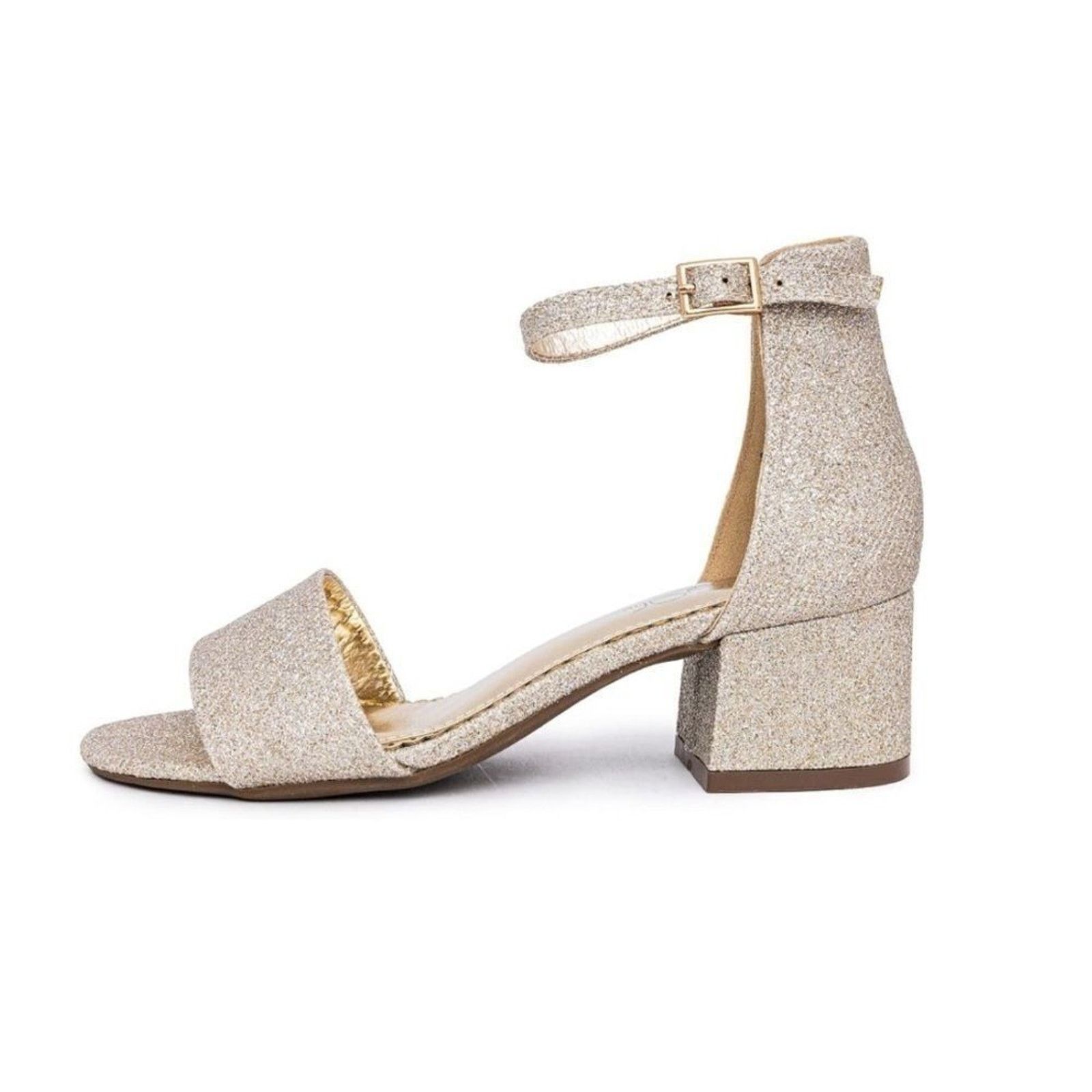 Sugar Sugar Women’s Sandals Size 11 Gold Block Heel NEW #1-CC Size US 11 / IT 41 - 3 Thumbnail
