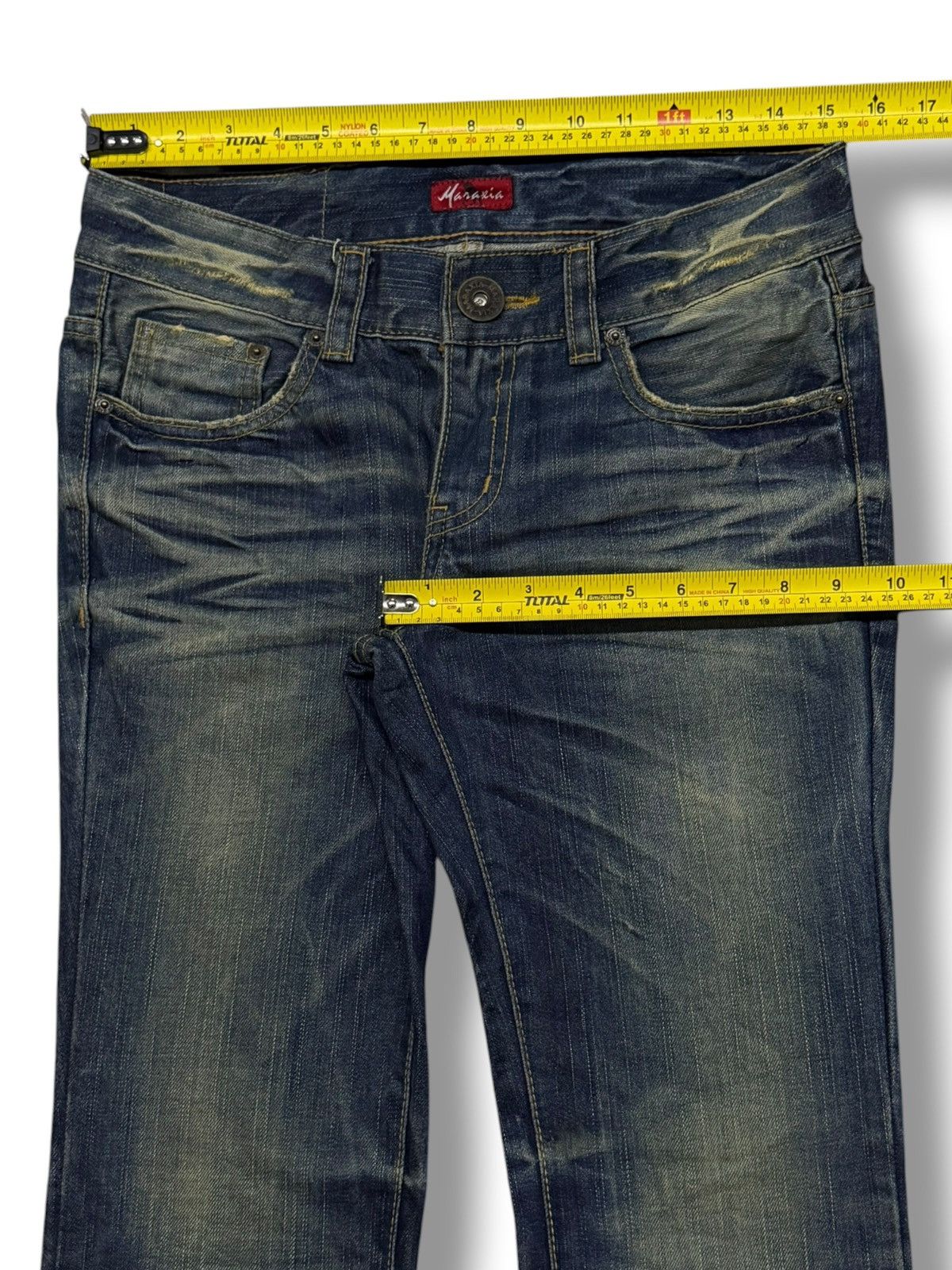 Japanese Brand Vintage Y2K Maraxia Bootcut Flared Denim | Vintage Fade W30 Size 30" / US 8 / IT 44 - 16 Thumbnail