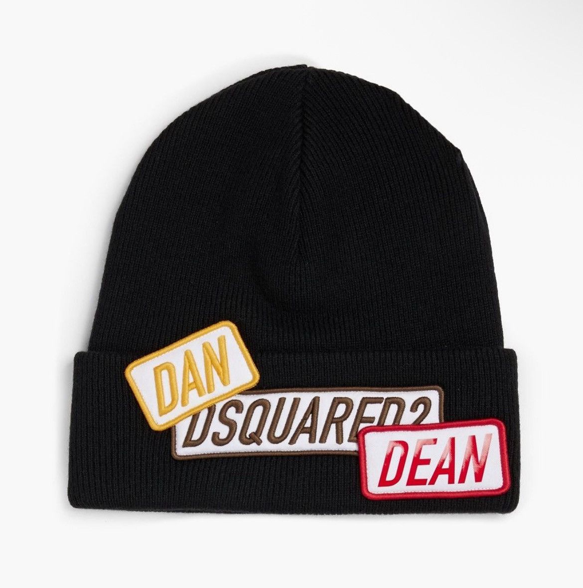 Dsquared2 Dsquared2 logo patch beanie hat DSQ2 wool blue 🎨 italy Size ONE SIZE - 1 Thumbnail