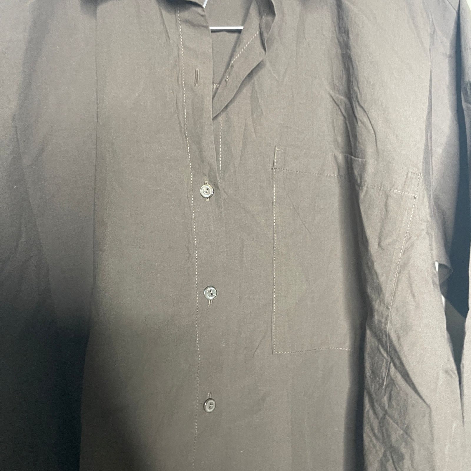Eileen Fisher Eileen Fisher Brown Washed Poplin Classic Collar Long Shirt Size M / US 6-8 / IT 42-44 - 8 Thumbnail