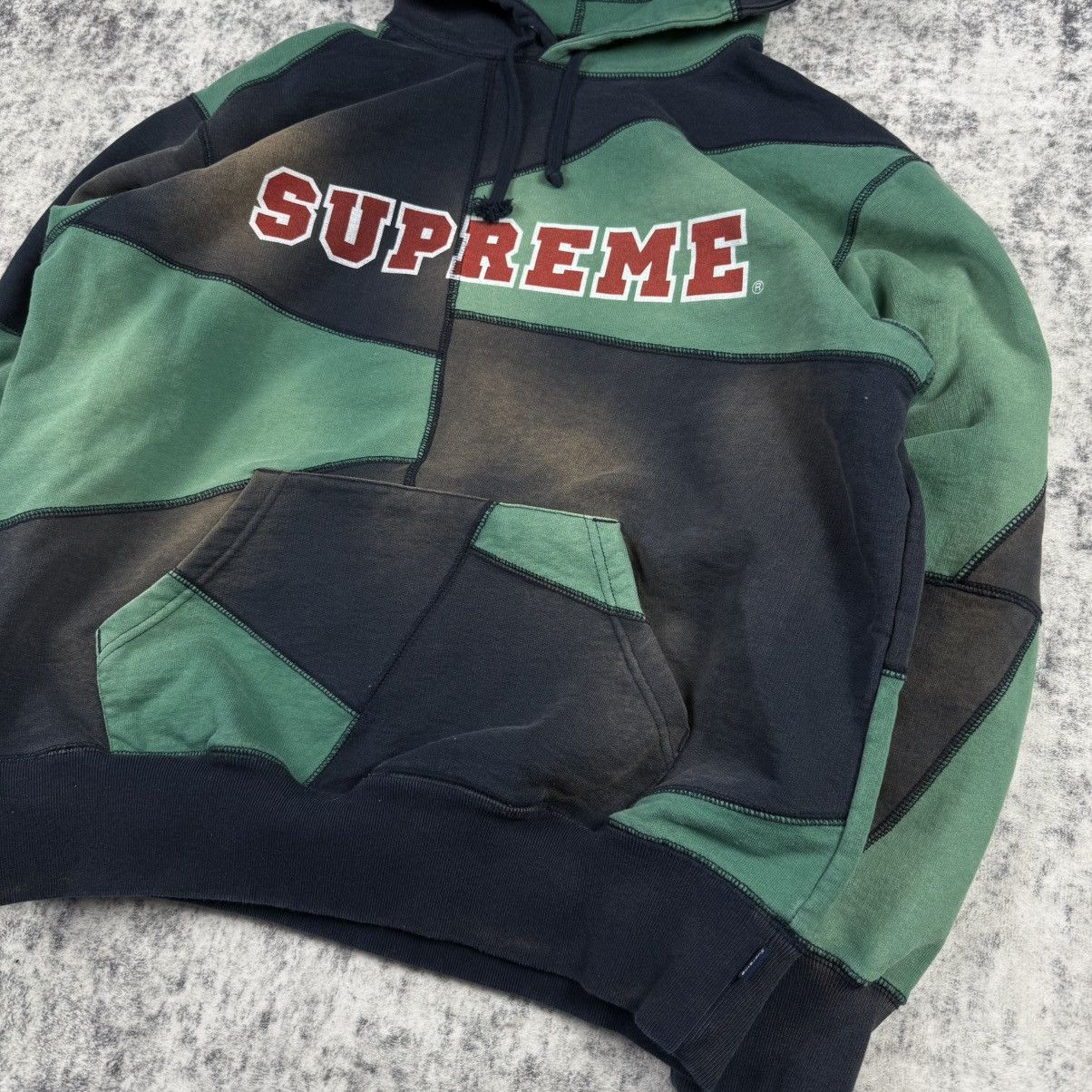 Supreme Supreme FW20 Patchwork ‘Green/Navy’ Hoodie Size US S / EU 44-46 / 1 - 3 Thumbnail