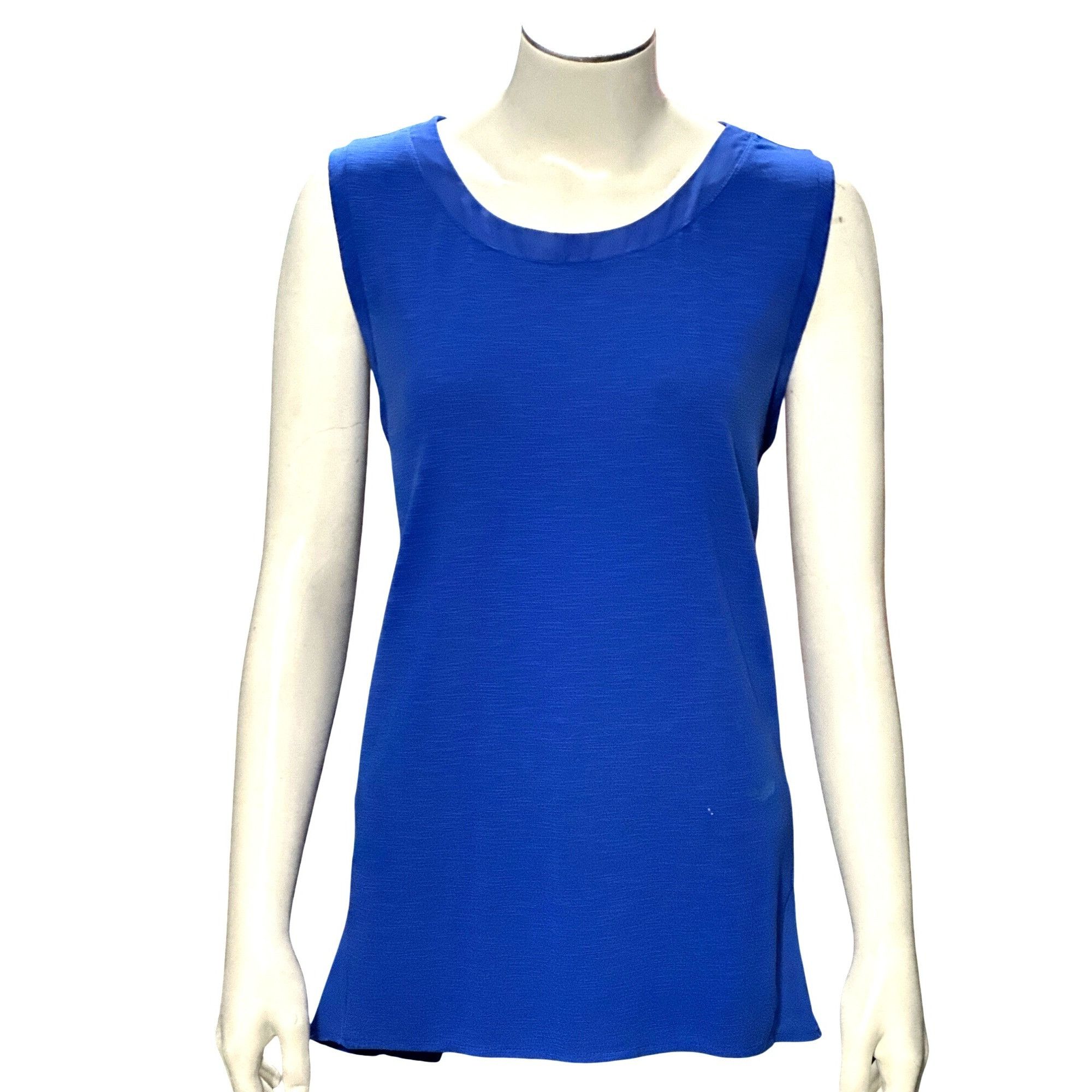 Other Adrienne Vittadini Royal Blue Tunic Top Sheer Chiffon Back Size L / US 10 / IT 46 - 3 Thumbnail