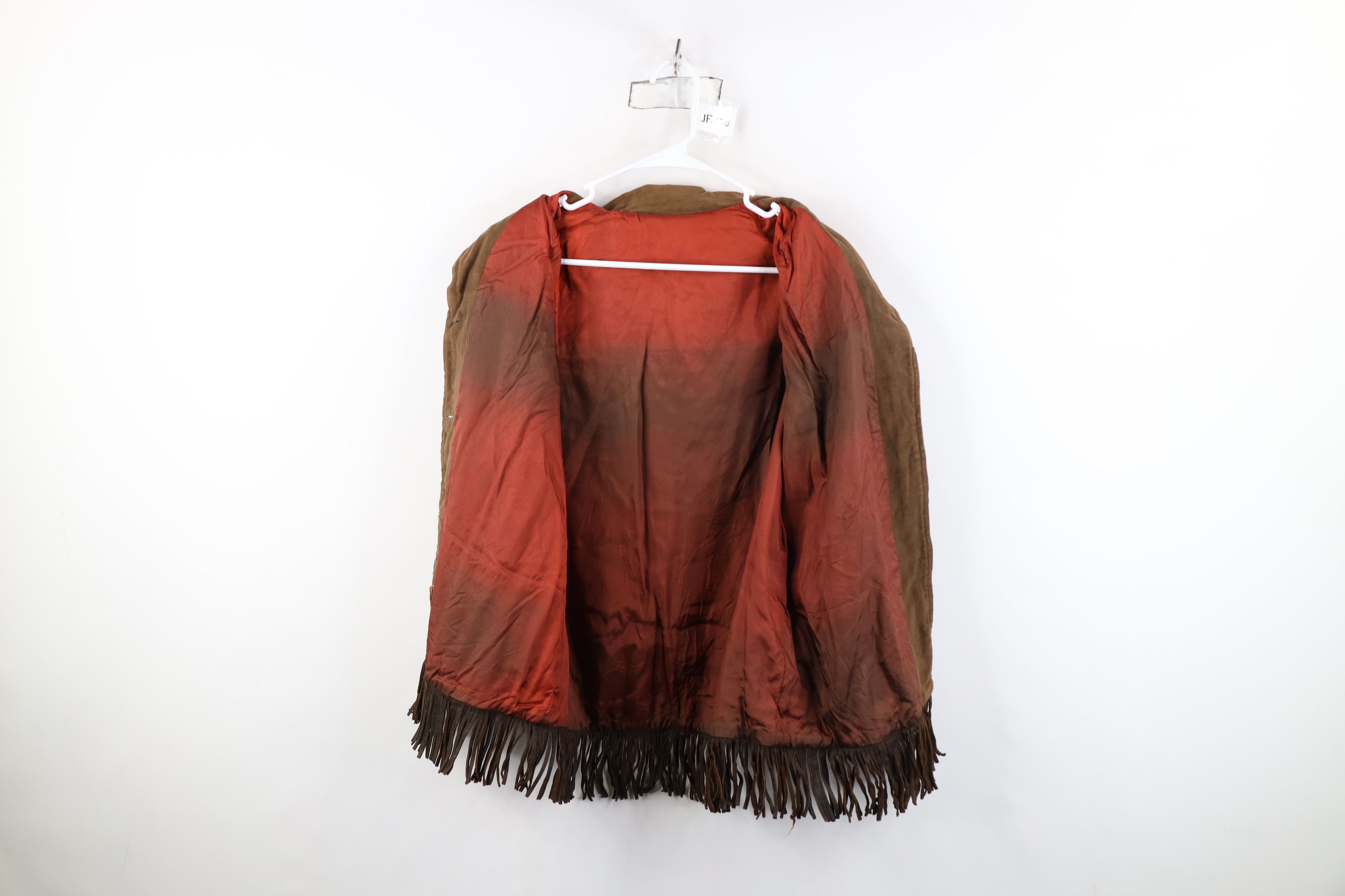 Vintage Vintage 60s 70s Western Fringed Button Jacket Brown USA Size XL / US 12-14 / IT 48-50 - 10 Thumbnail