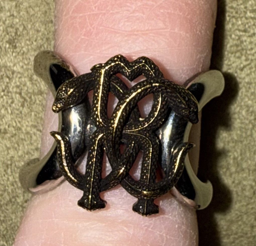 Roberto Cavalli Roberto Cavalli Monogram Serpent Ring, size 9, silver/gold Size ONE SIZE - 3 Thumbnail