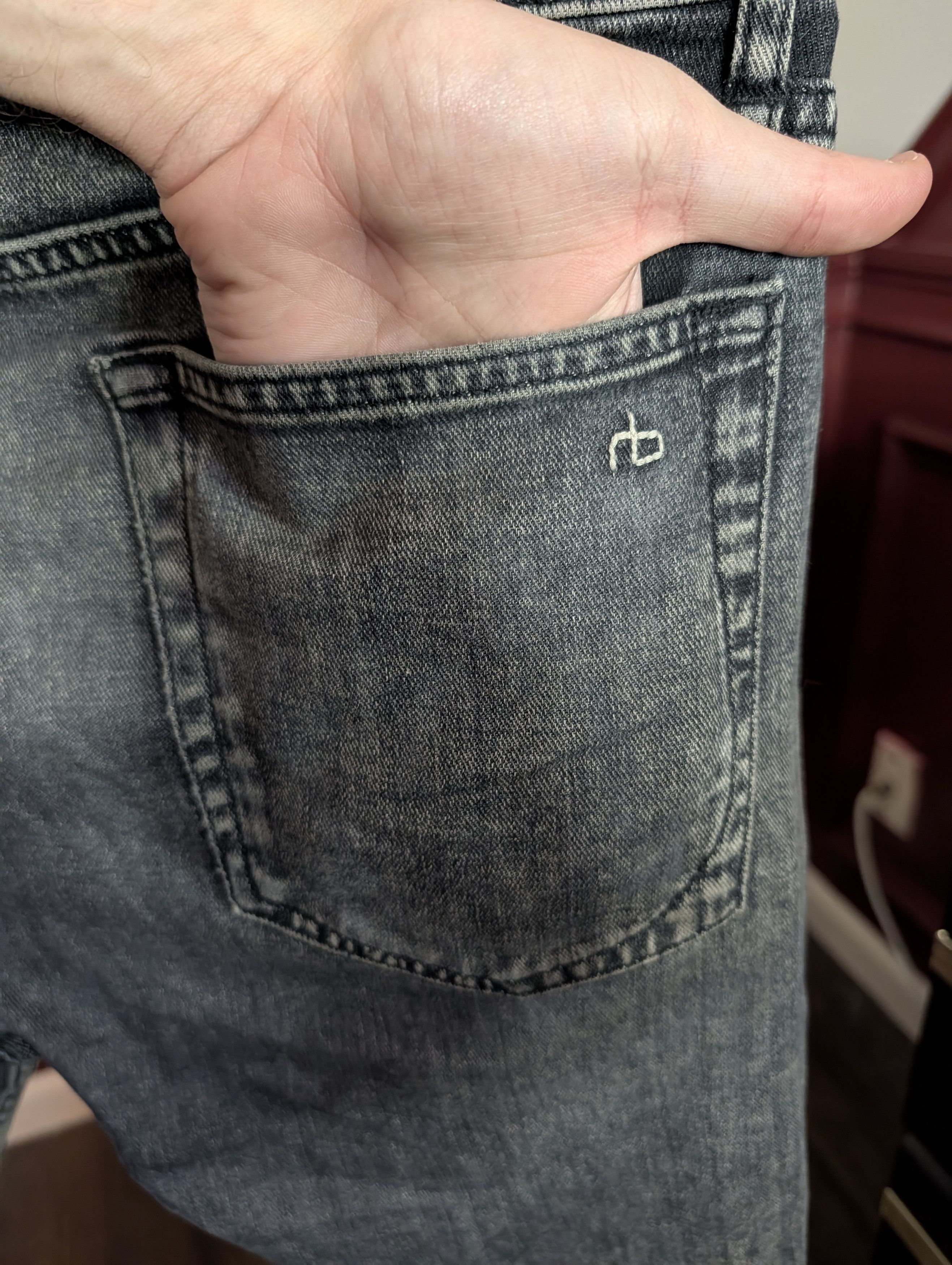 Rag & Bone Fit 1 Skinny gray stone wash denim jeans 30x32 Size US 30 / EU 46 - 7 Thumbnail