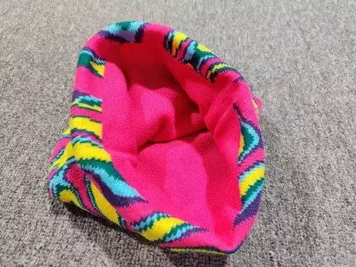 BLAEST Acid Trippy Pattern Graphic No Cuff Beanie Hat Pink Size ONE SIZE - 3 Thumbnail