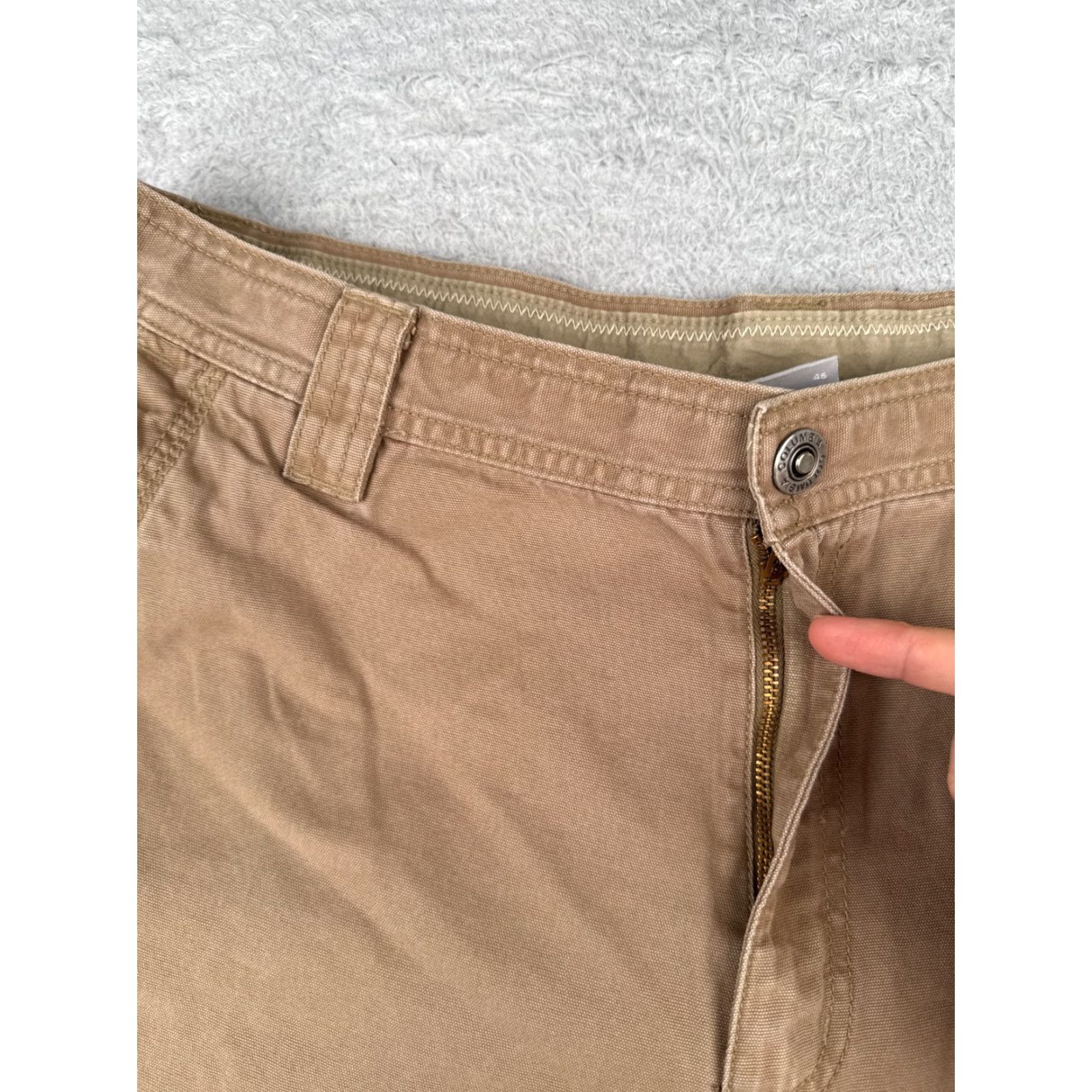 Vintage Columbia Men Shorts Cargo 36 Brown 100% Cotton Duck Fabric 9" Hike Camp Fishing Pockets Zip Cargo Pocket Regular Mens Size US 36 / EU 52 - 6 Thumbnail