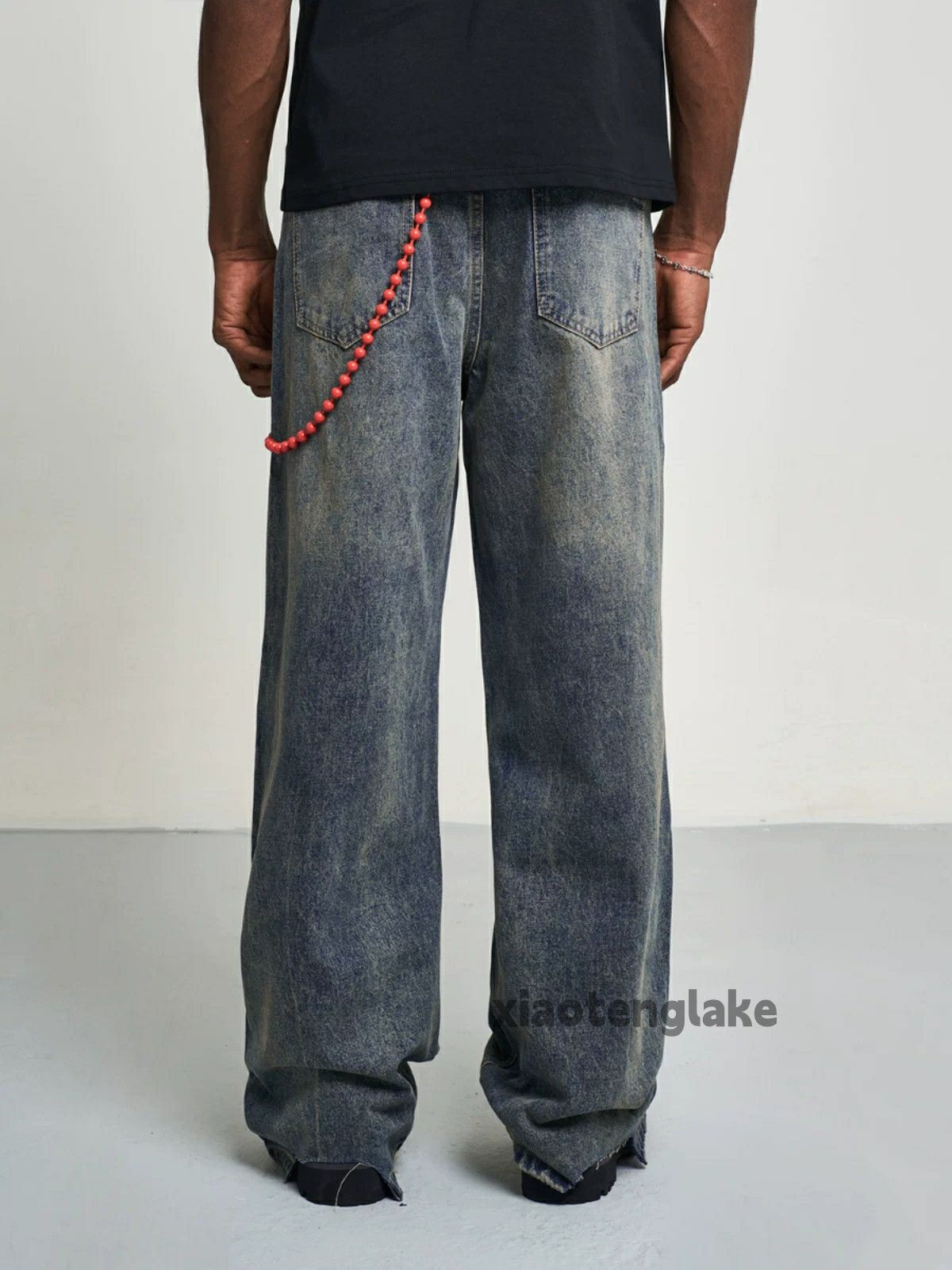 Jean × Vintage washed faded cleanfit skate hiphop loose baggy jeans Size US 32 / EU 48 - 3 Thumbnail
