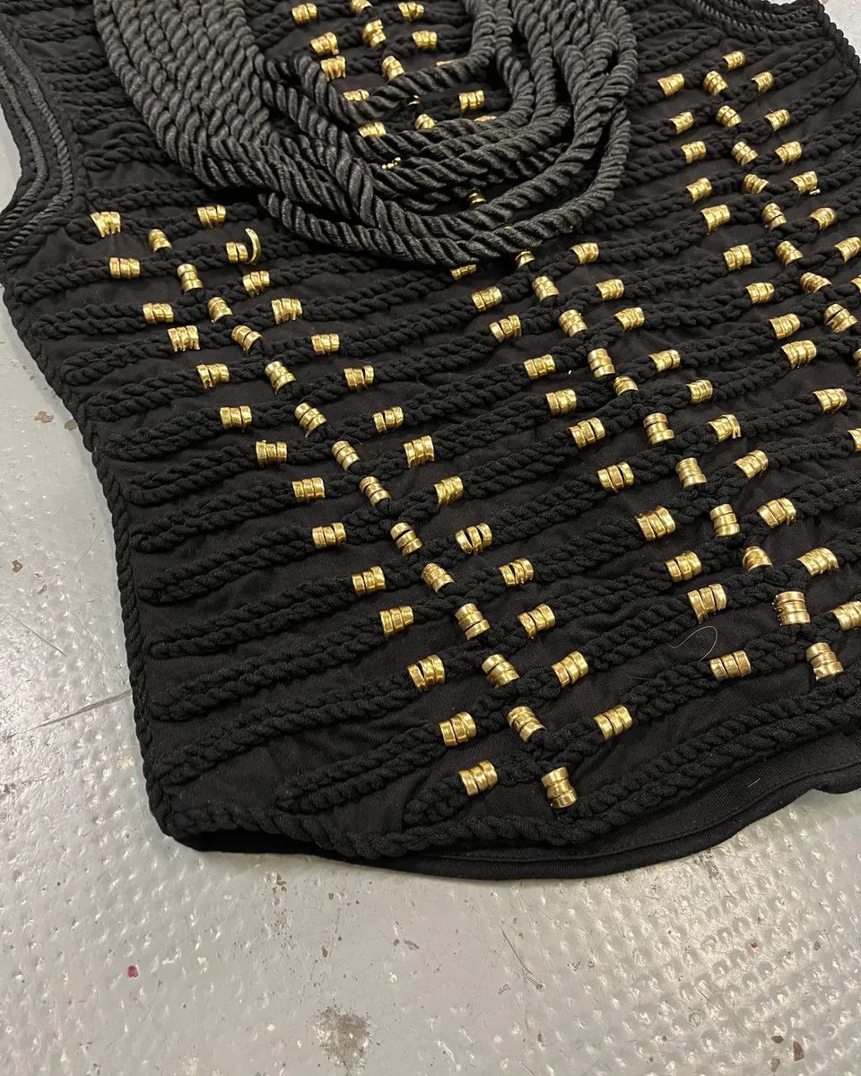Balmain 2015 Balmain H&M Gold-Beaded Black Tank Top Size S / US 4 / IT 40 - 8 Thumbnail