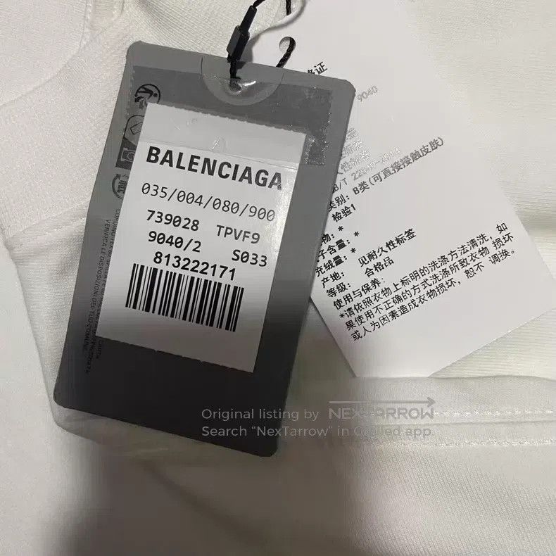 Balenciaga Balenciaga Embroidered Reversed Letter Logo Short Sleeve T Size US M / EU 48-50 / 2 - 4 Thumbnail