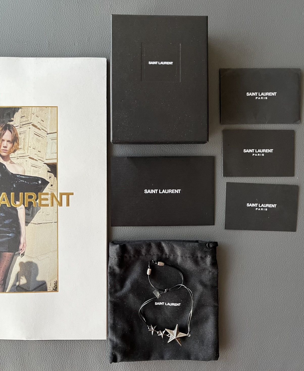 Hedi Slimane × Saint Laurent Paris × Yves Saint Laurent 🌟 🌟 🌟 Super Runway Saint Laurent Metal Star Bracelet ⭐️ Size ONE SIZE - 7 Thumbnail