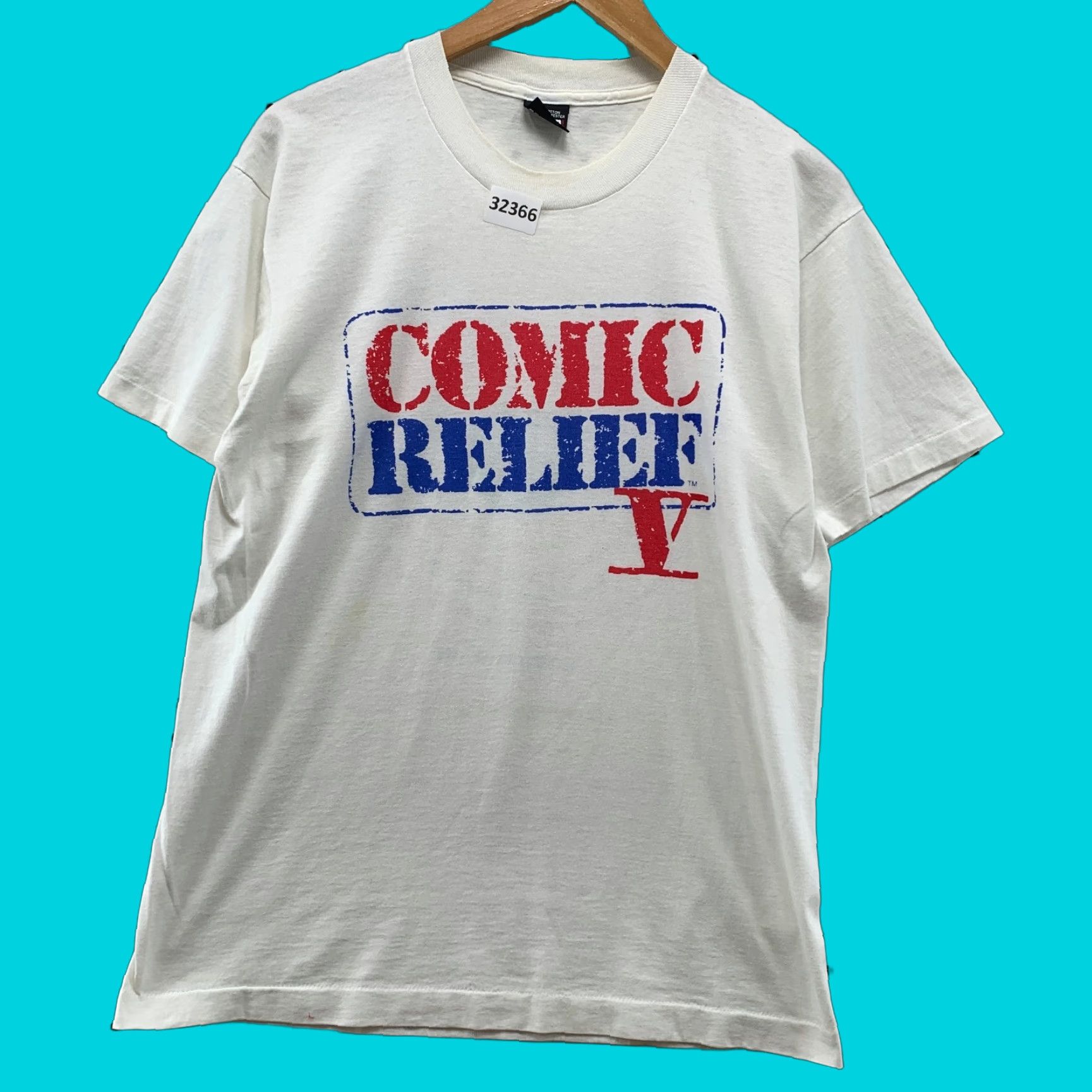 Vintage VINTAGE Screens Stars 90s Comic Relief Shirt Mens Large White Short Sleeve Crew Neck Single Stitch Robin Williams Size US L / EU 52-54 / 3 - 1 Thumbnail