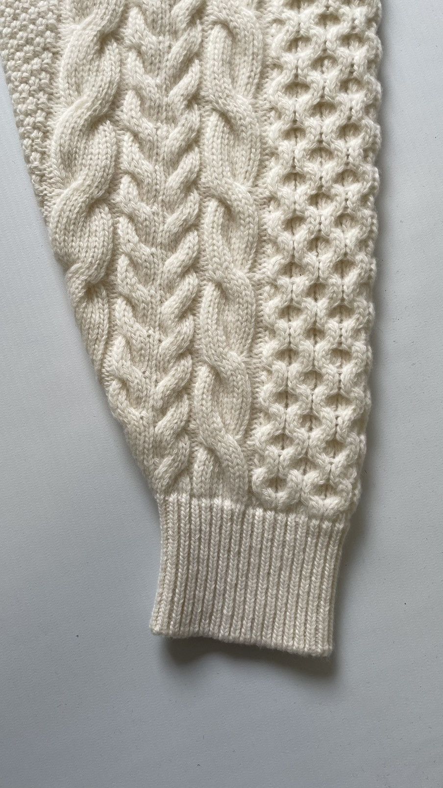 Ann Demeulemeester Cream ‘Aran’ Cable Knit Sweater Size US M / EU 48-50 / 2 - 11 Thumbnail