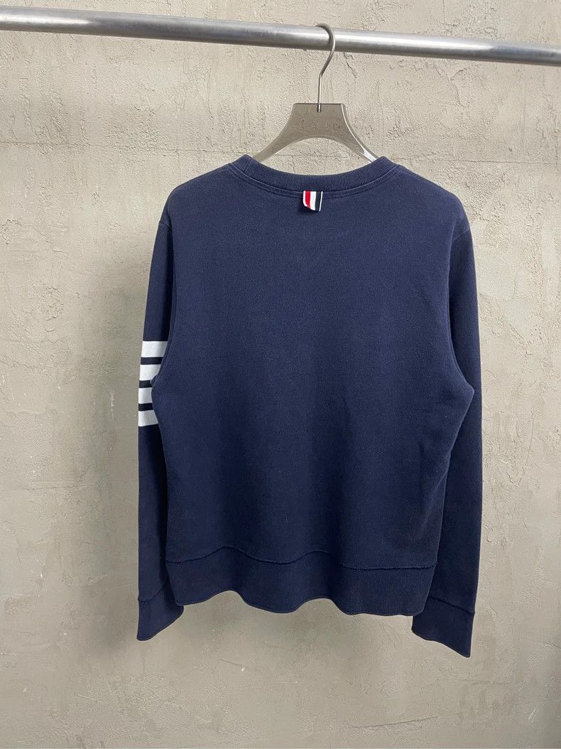 Thom Browne Thom browne Dark blue four-striped round-neck sweatshirt 25 Size US L / EU 52-54 / 3 - 2 Thumbnail