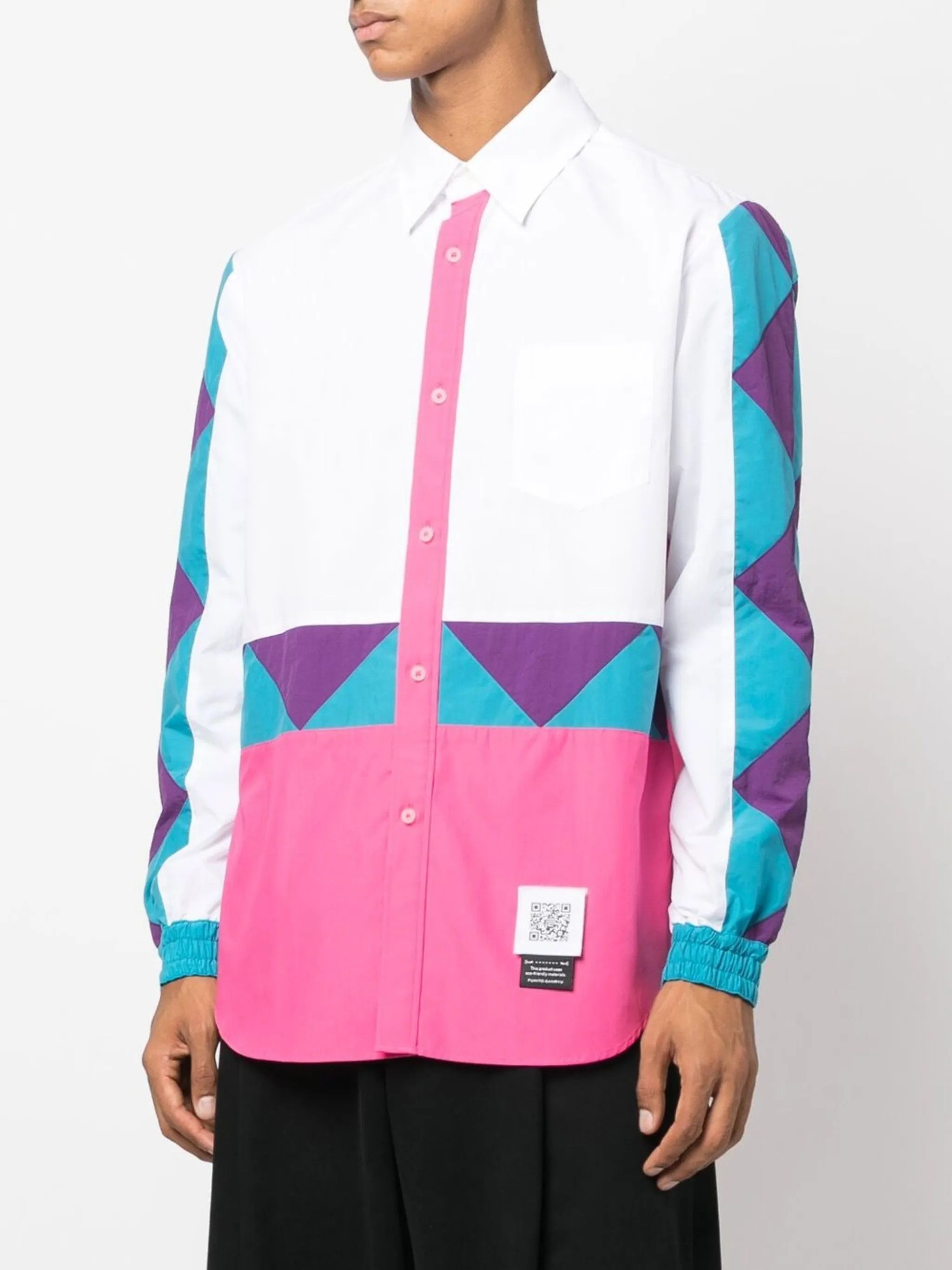 Fumito Ganryu o1tko10825 Color-Blocking Oversized Shirt in Multicolor Size US S / EU 44-46 / 1 - 2 Thumbnail