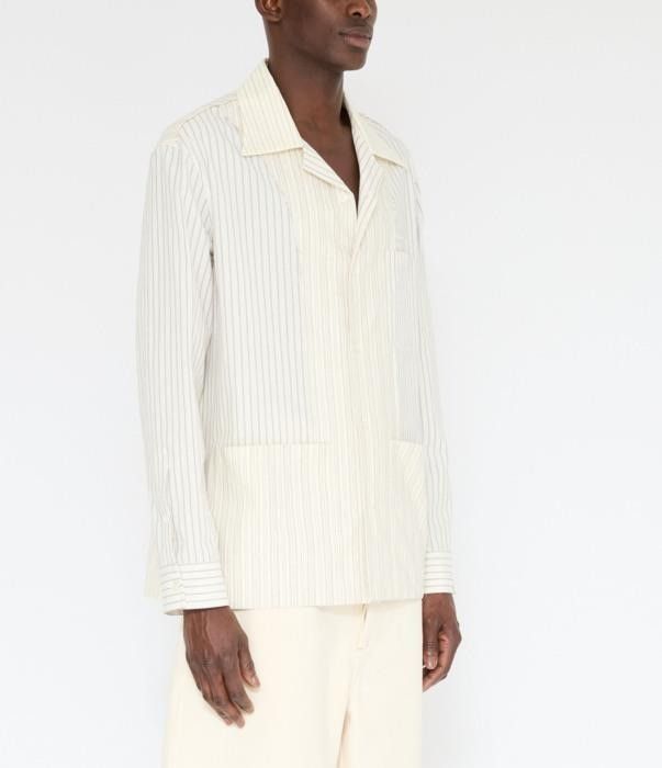 Maison Margiela o1bcso1str0426 Striped Cuban Collar Long-sleeve Shirt Size US L / EU 52-54 / 3 - 2 Thumbnail